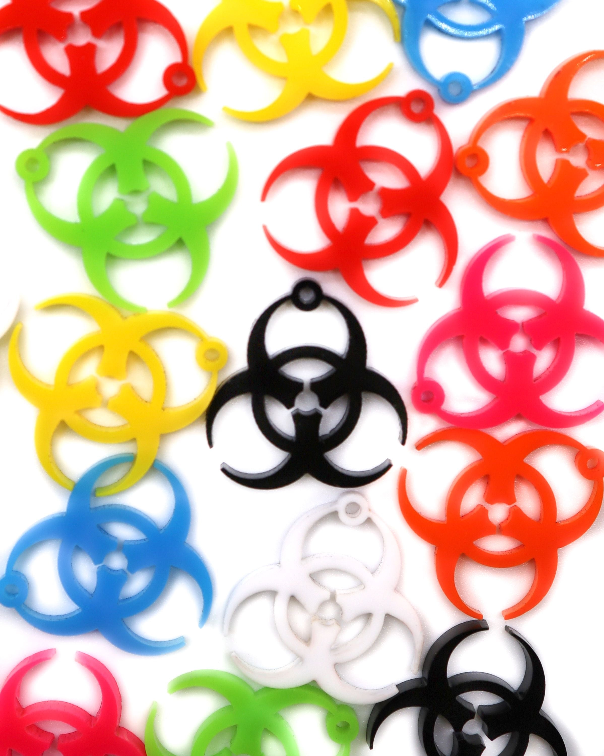 Paquete de 10 amuletos Kandi de Biohazard Rave