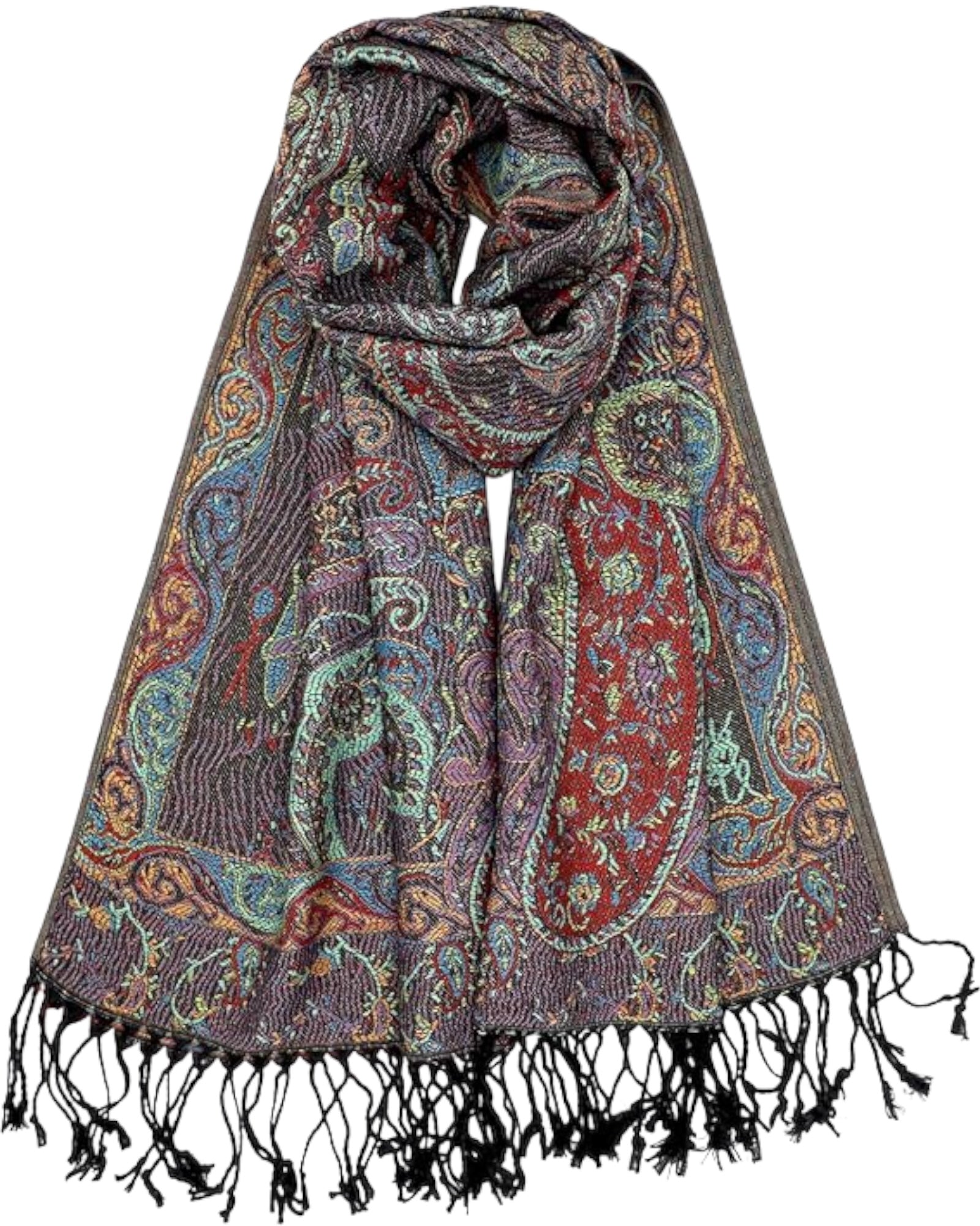 Black Paisley Rave Pashmina | Festival Pashmina | Rave Scarf