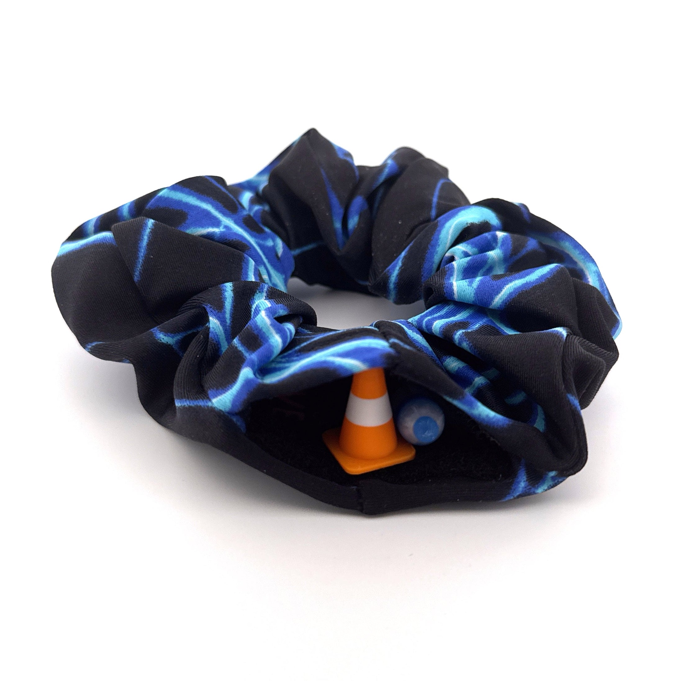Blue Surge Stash Scrunchie | Festival Essential | Rave Scrunchie display picture 3