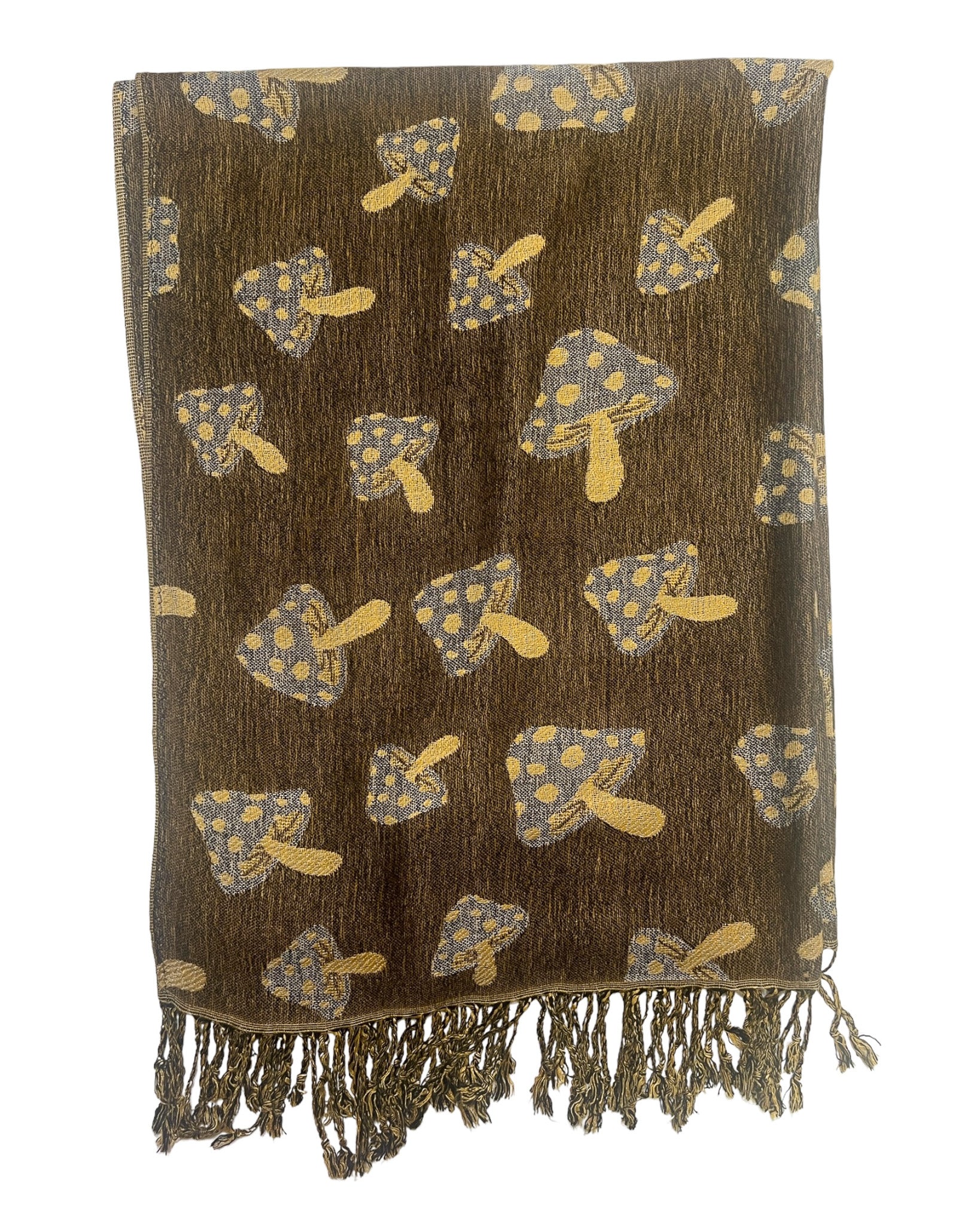 Brown & Tan Reversible Mushroom Rave Pashmina