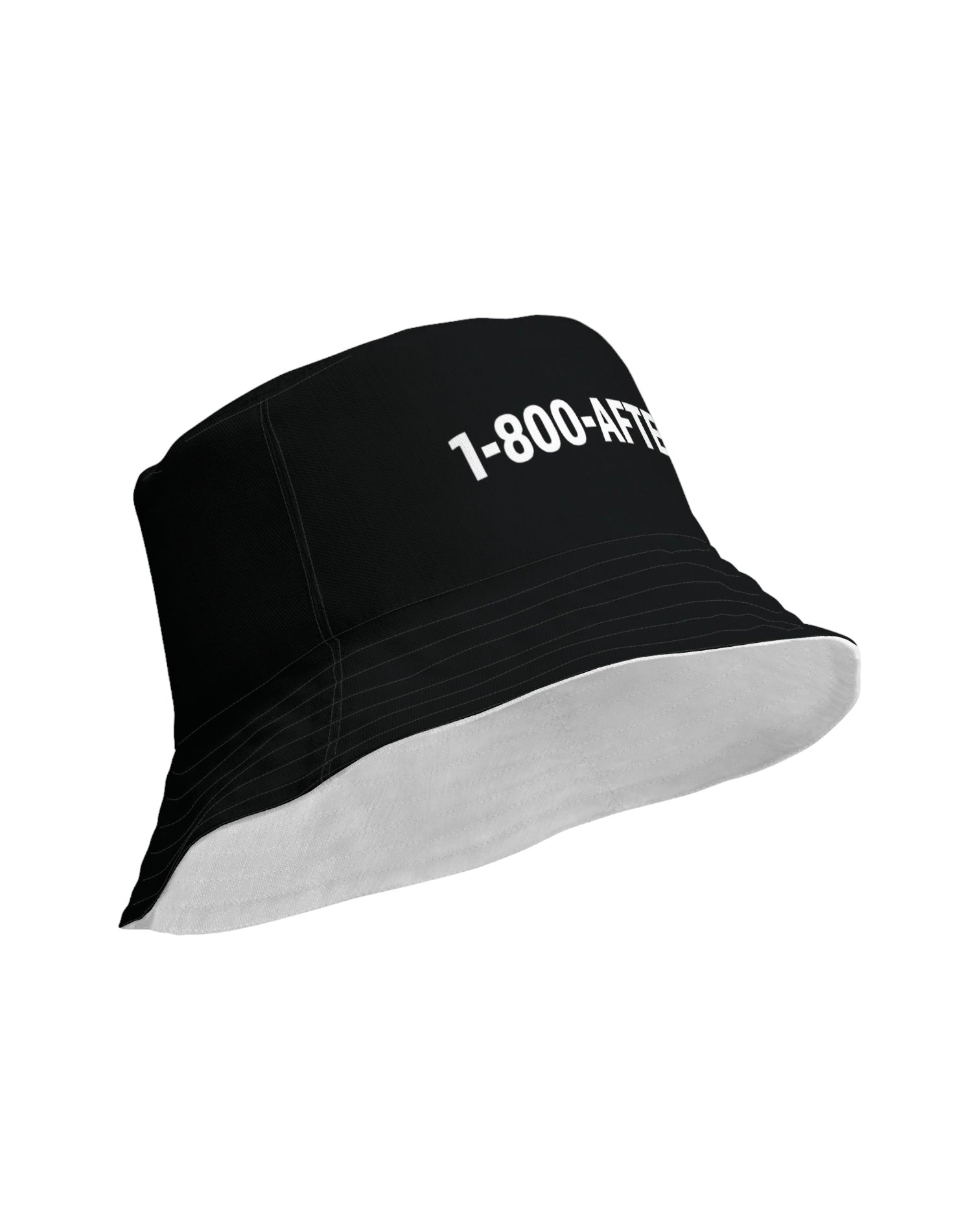 Bottom view of 1-800-Afters Reversible Bucket Hat Black Side