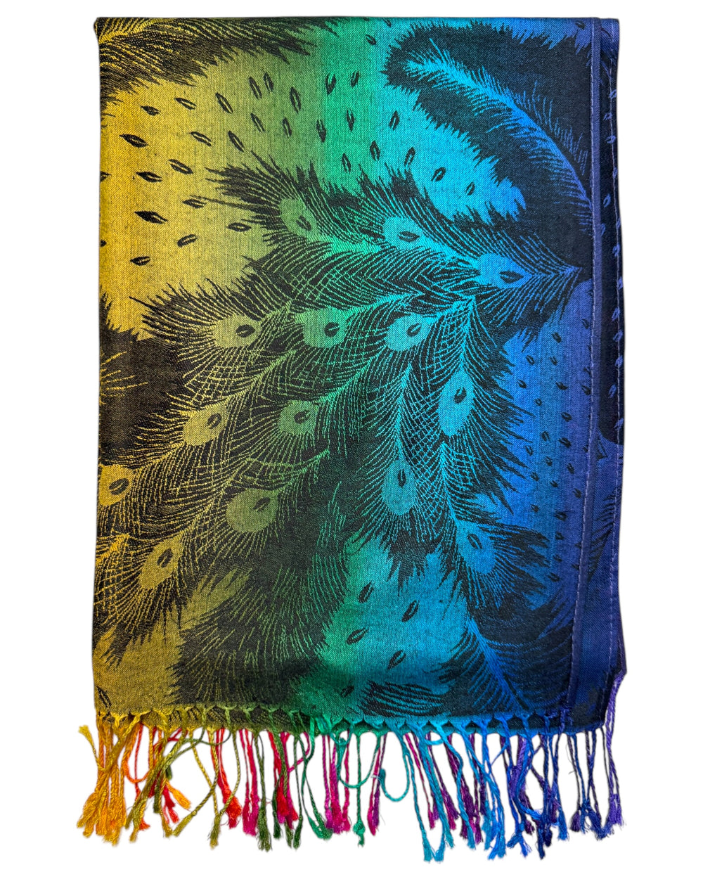 Colorful Feather Reversible Rave Pashmina | Festival Pashmina | Scarf