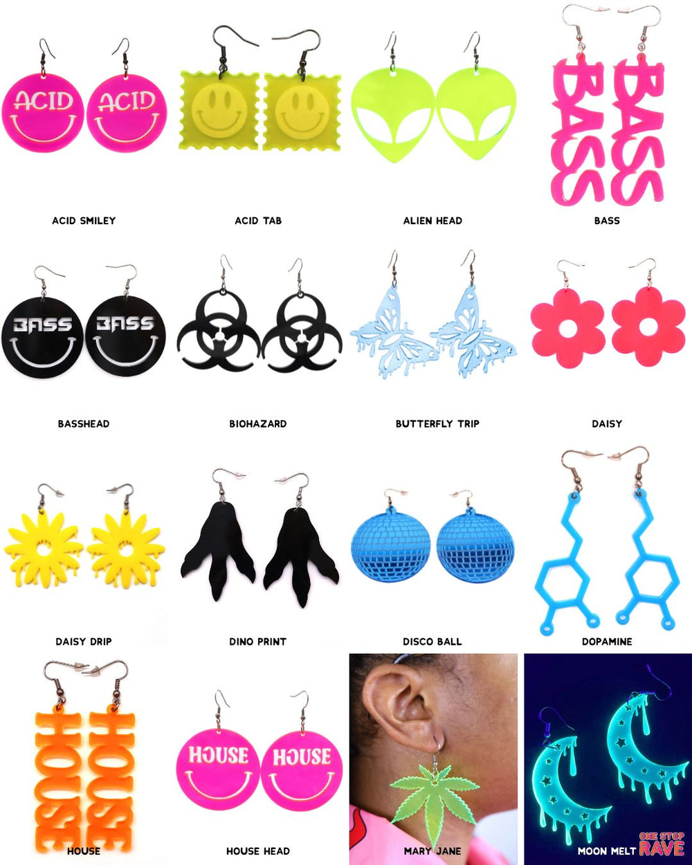 Custom Rave Earrings | Rave Jewelry | One Of A Kind Festival Earrings