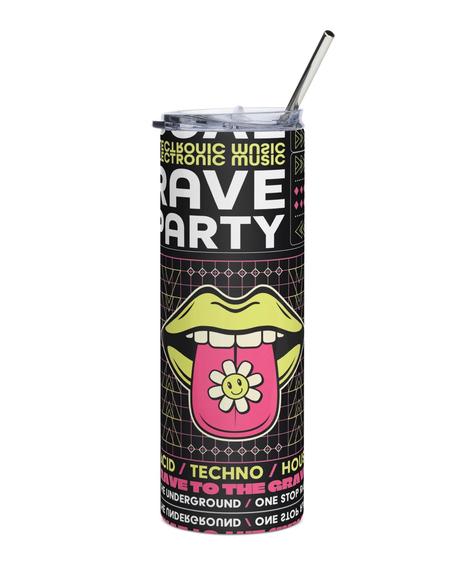 90s Rave Party Stainless Steel Tumbler