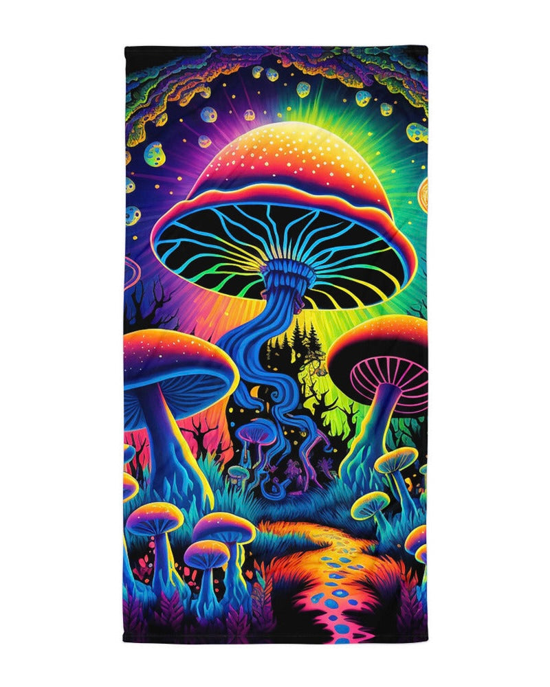 Mushroom Land Rave Towel | Psychedelic Festival Beach Towel