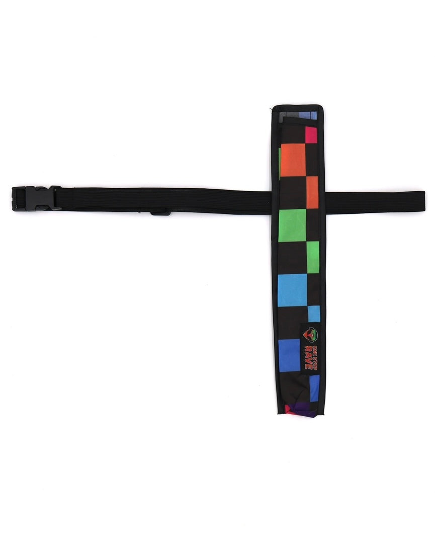 Hand fan holster front view with strap attachment points