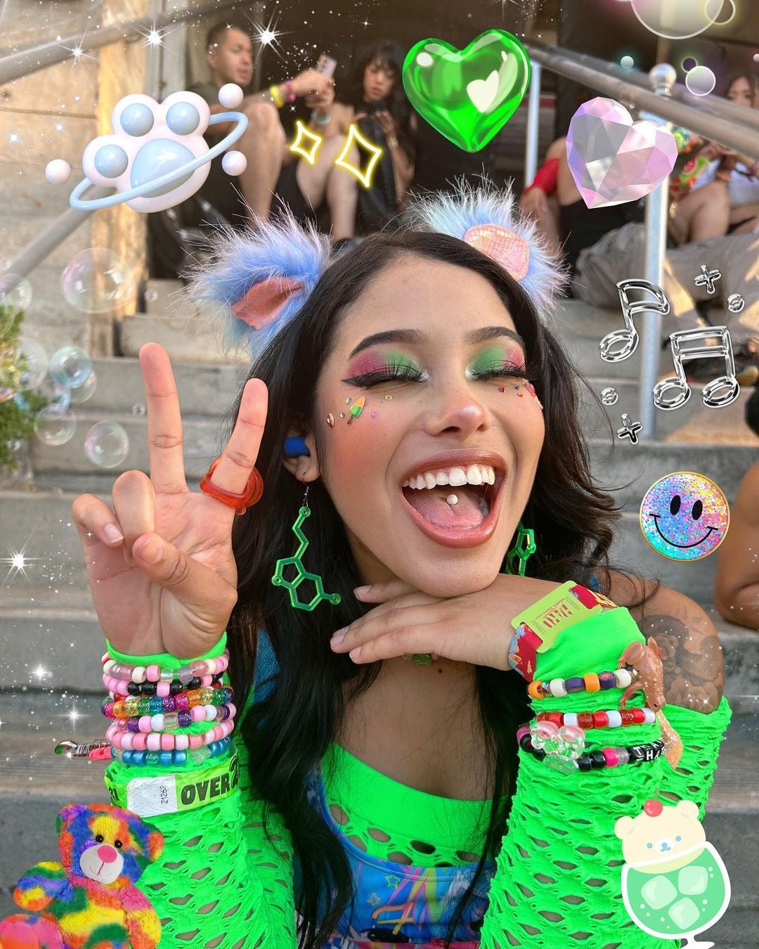 Acrylic Rave Earrings | Rave Accessories | Handmade | One Stop Rave