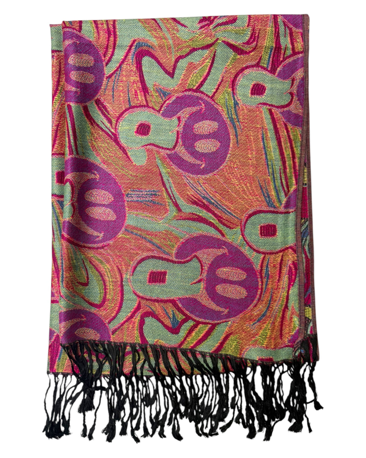 Pink & Blue Reversible Tripped Out Pashmina