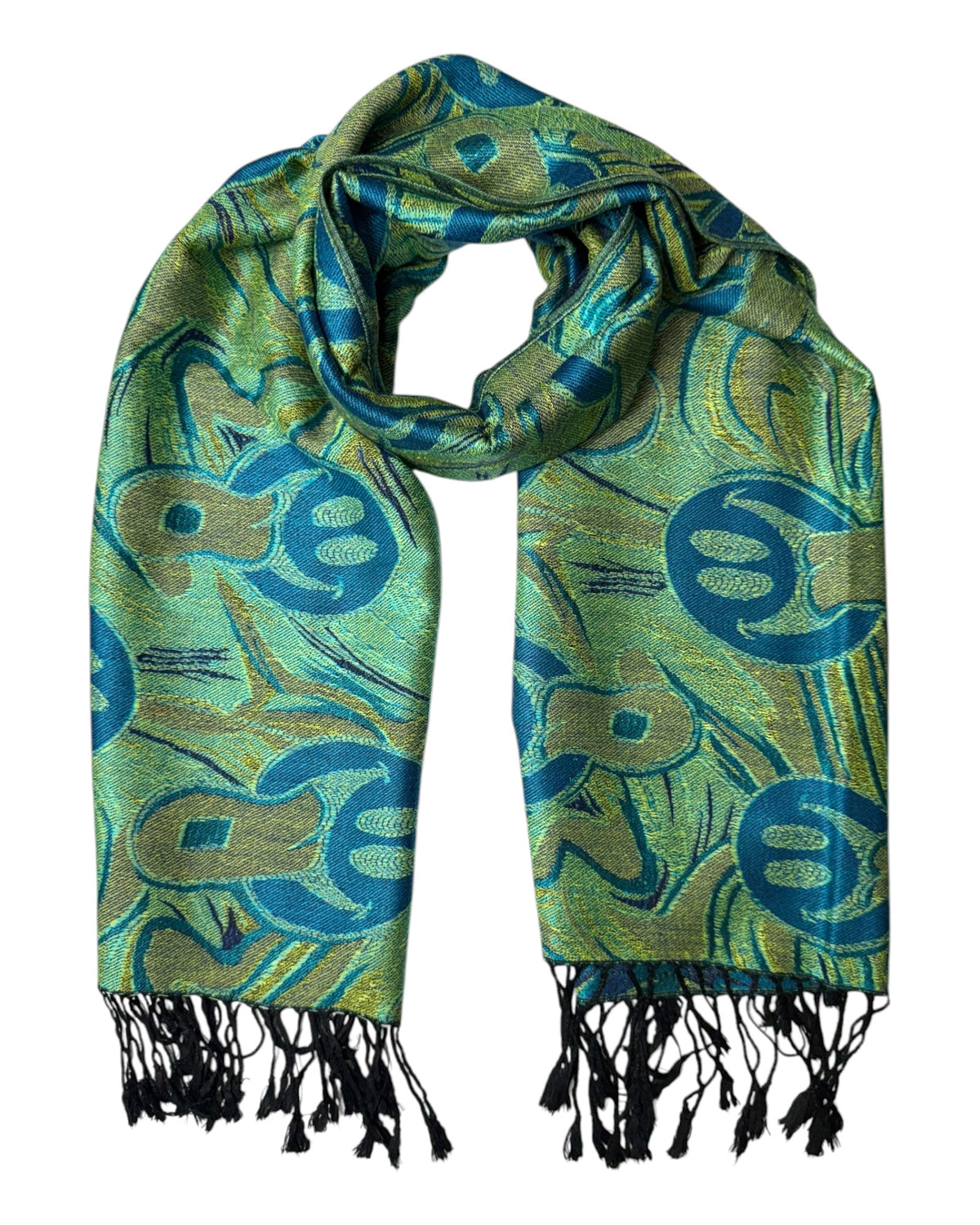 Electric Blue Reversible Tripped Out Pashmina