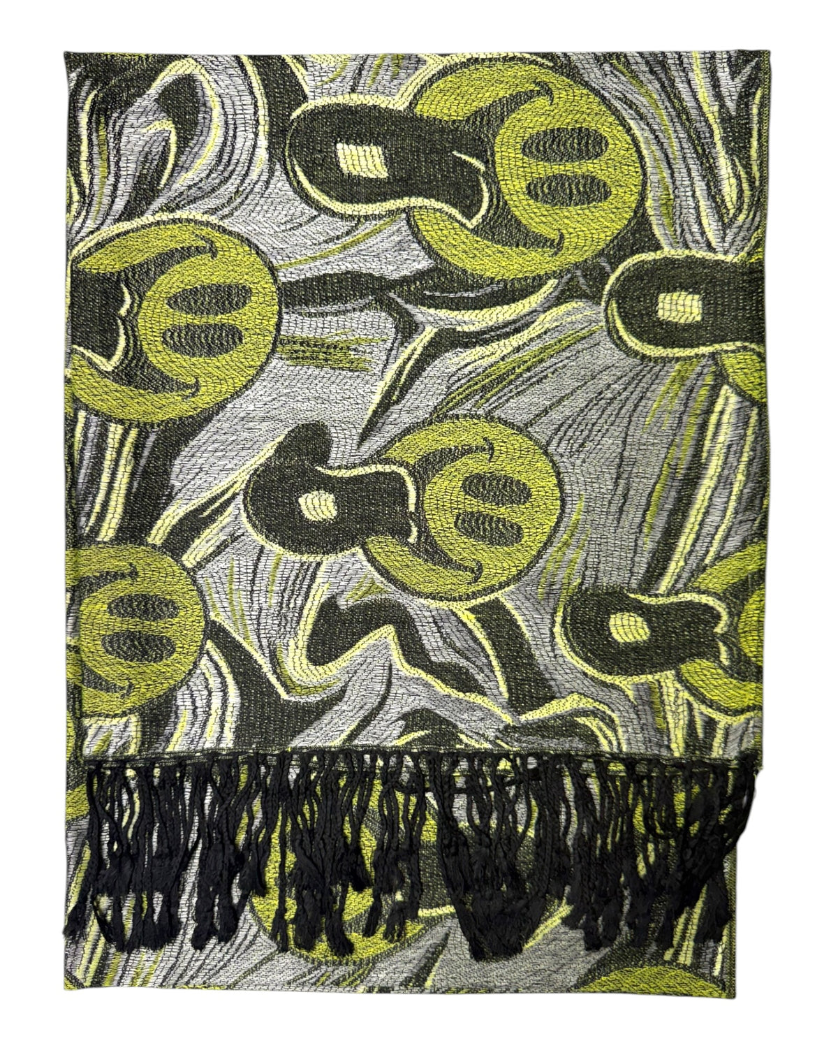 Black & Silver Reversible Tripped Out Pashmina