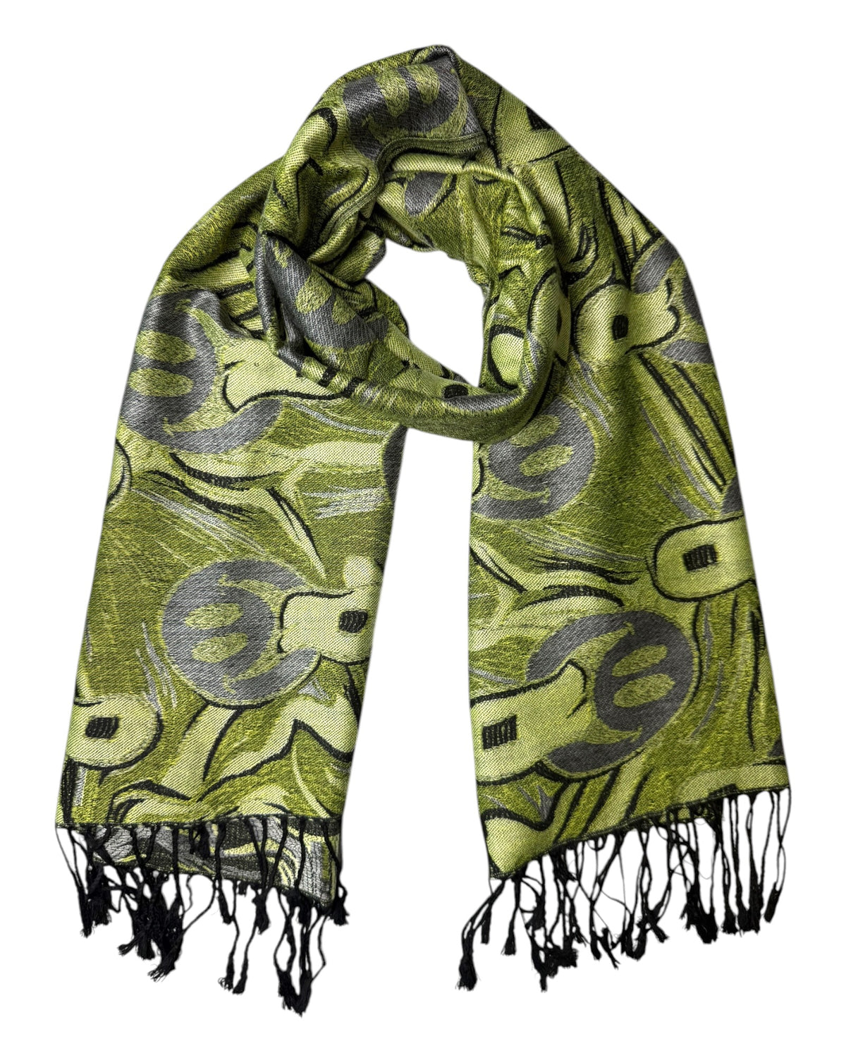 Black & Silver Reversible Tripped Out Pashmina