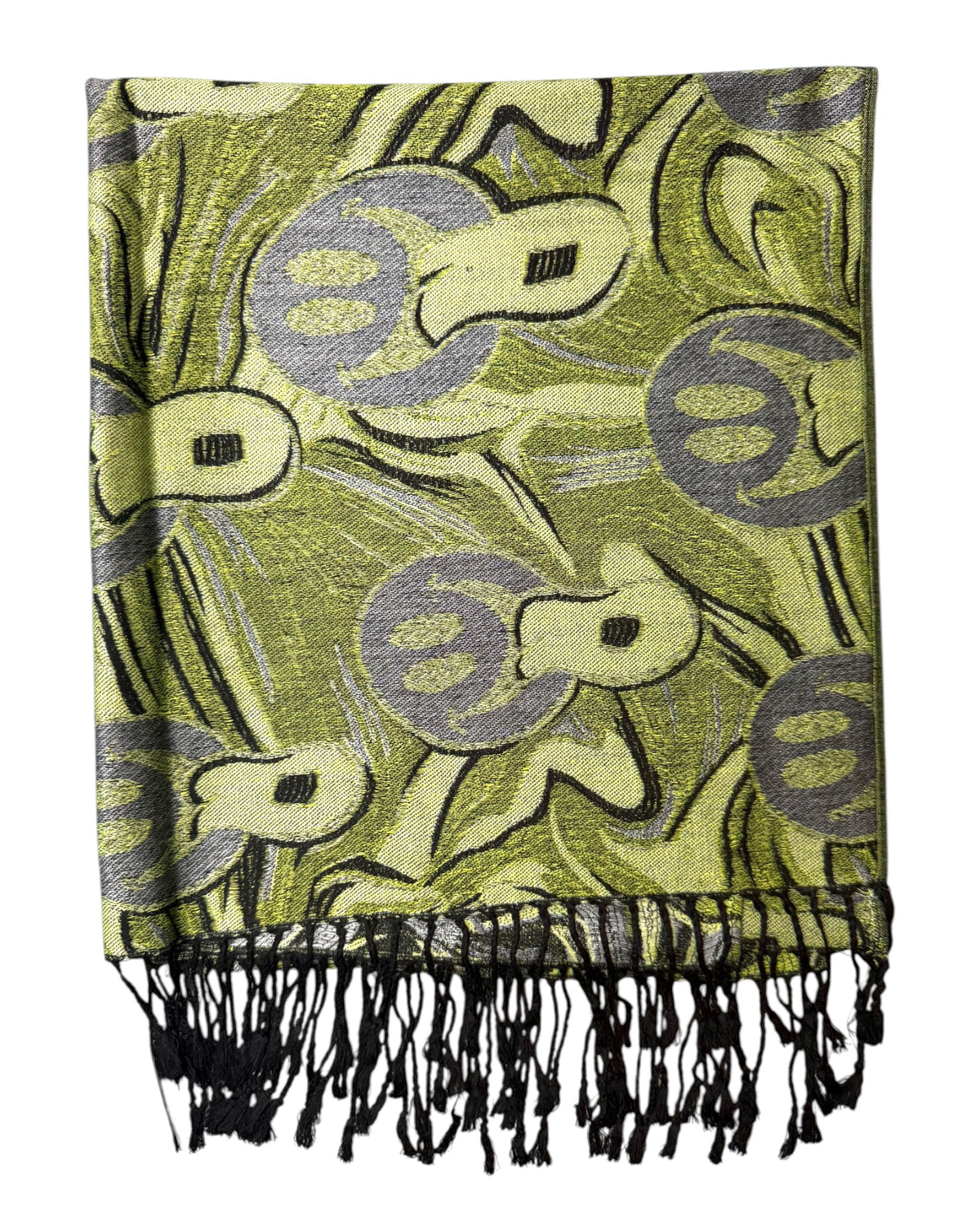 Black & Silver Reversible Tripped Out Pashmina