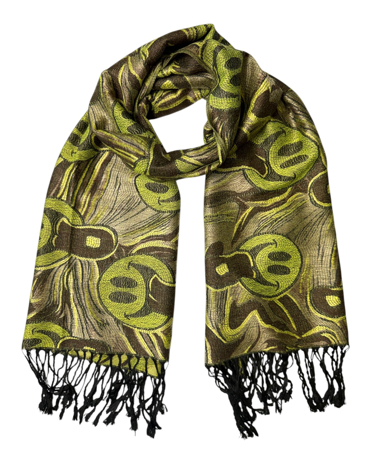 Chocolate Reversible Tripped Out Pashmina