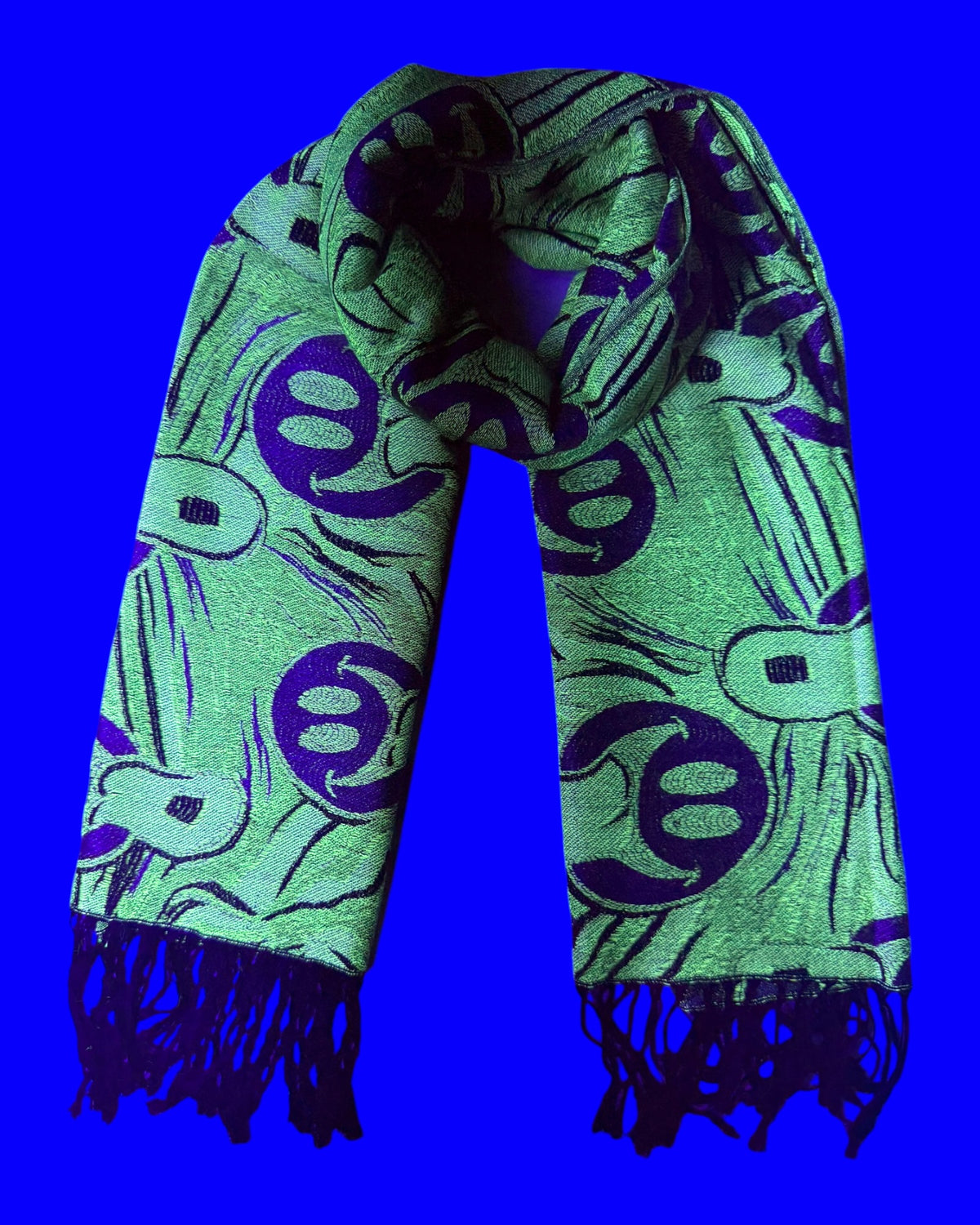 Chocolate Reversible Tripped Out Pashmina