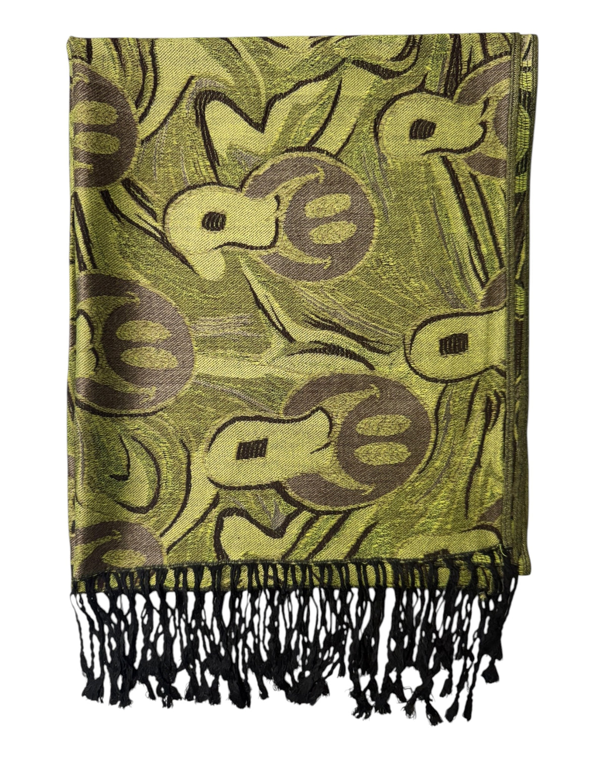 Chocolate Reversible Tripped Out Pashmina