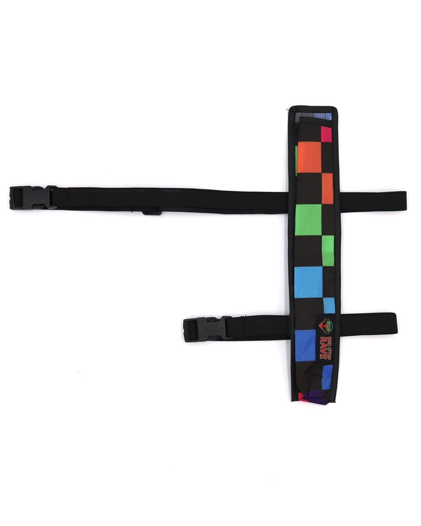 Kandi Kid fan holster with dual adjustable waist and thigh buckle straps