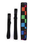 Kandi Kid hand fan holster colorful checker design front view