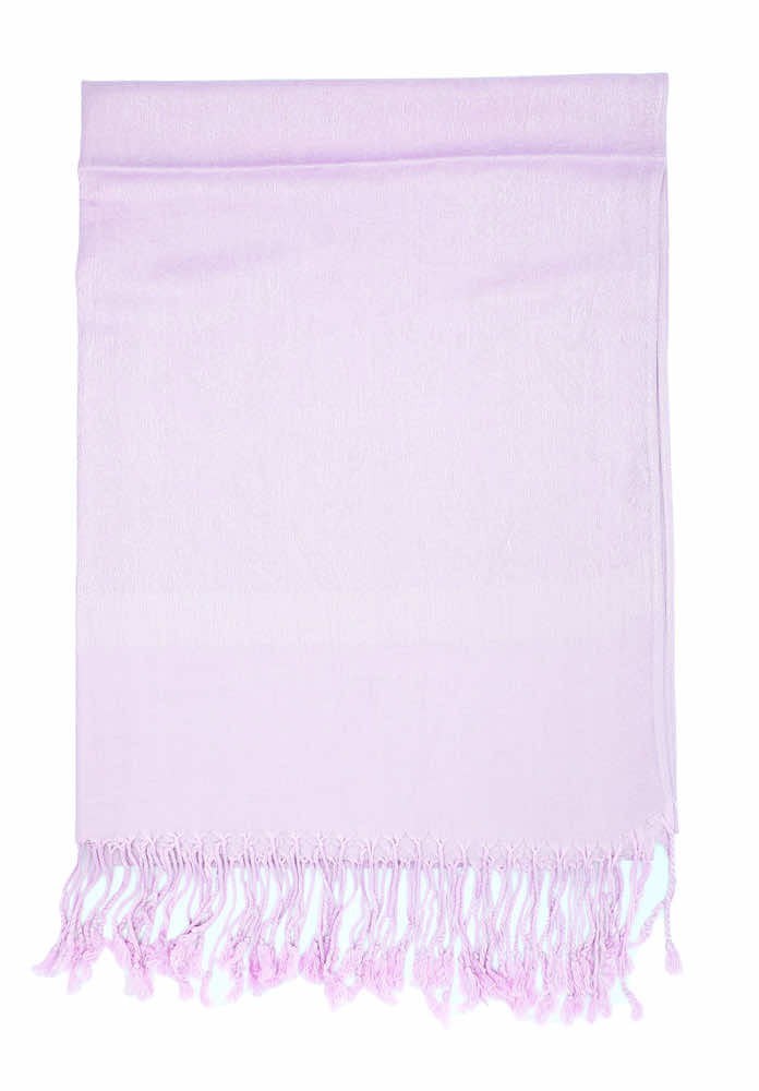 Lavender Pashmina with fringes on a white background