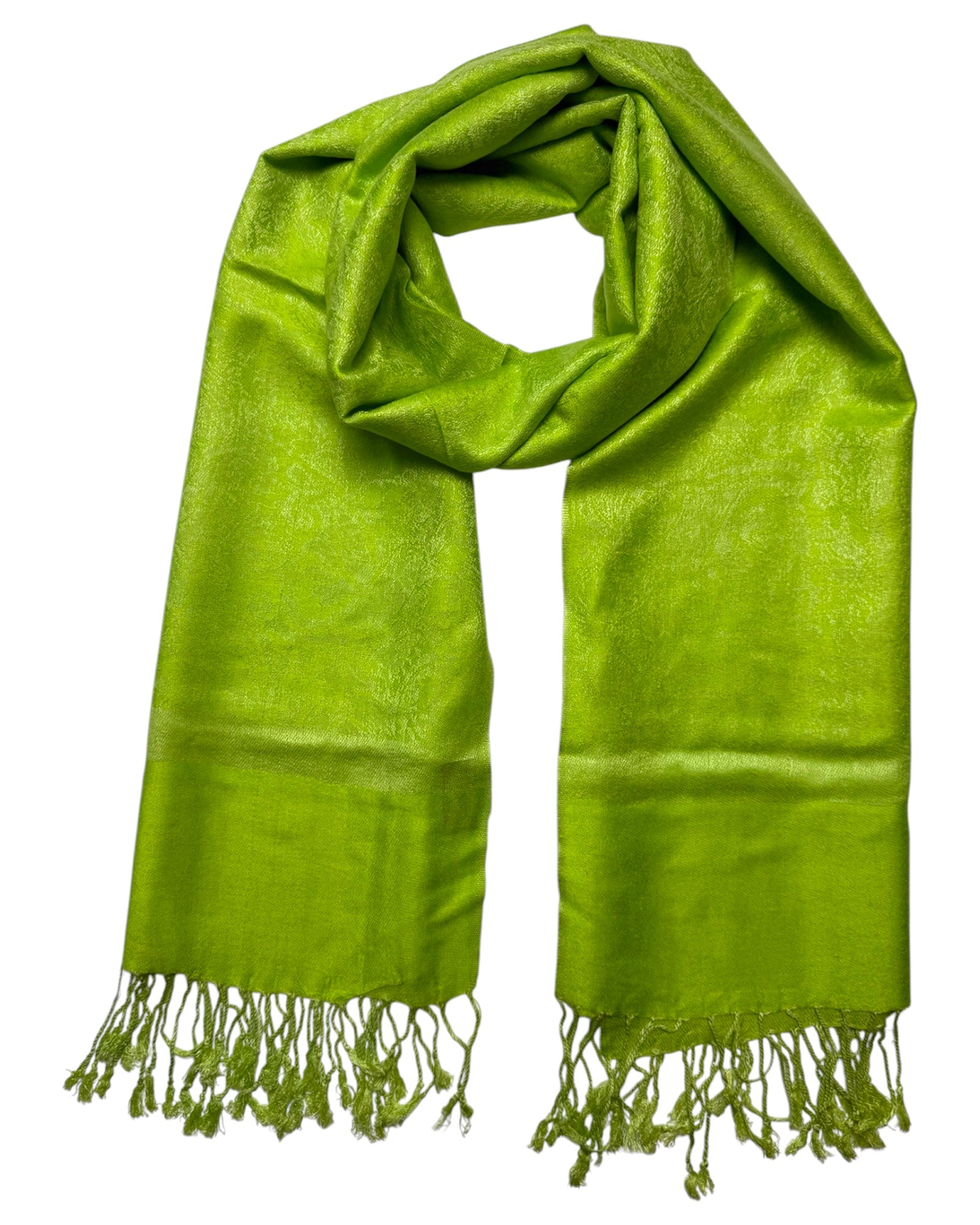 Lime Green Paisley Rave Pashmina - Neon Festival Scarf