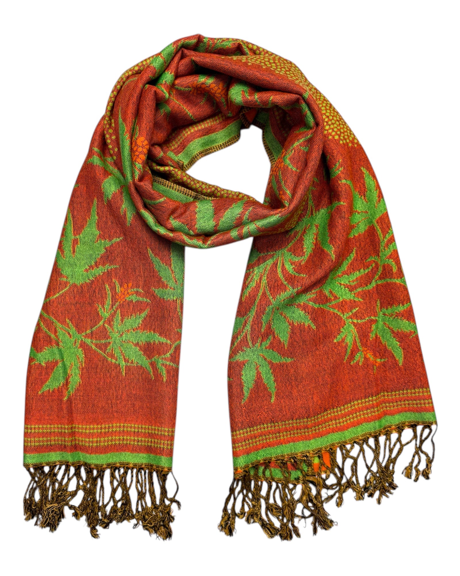 Orange Red Blaze Reversible Rave Pashmina