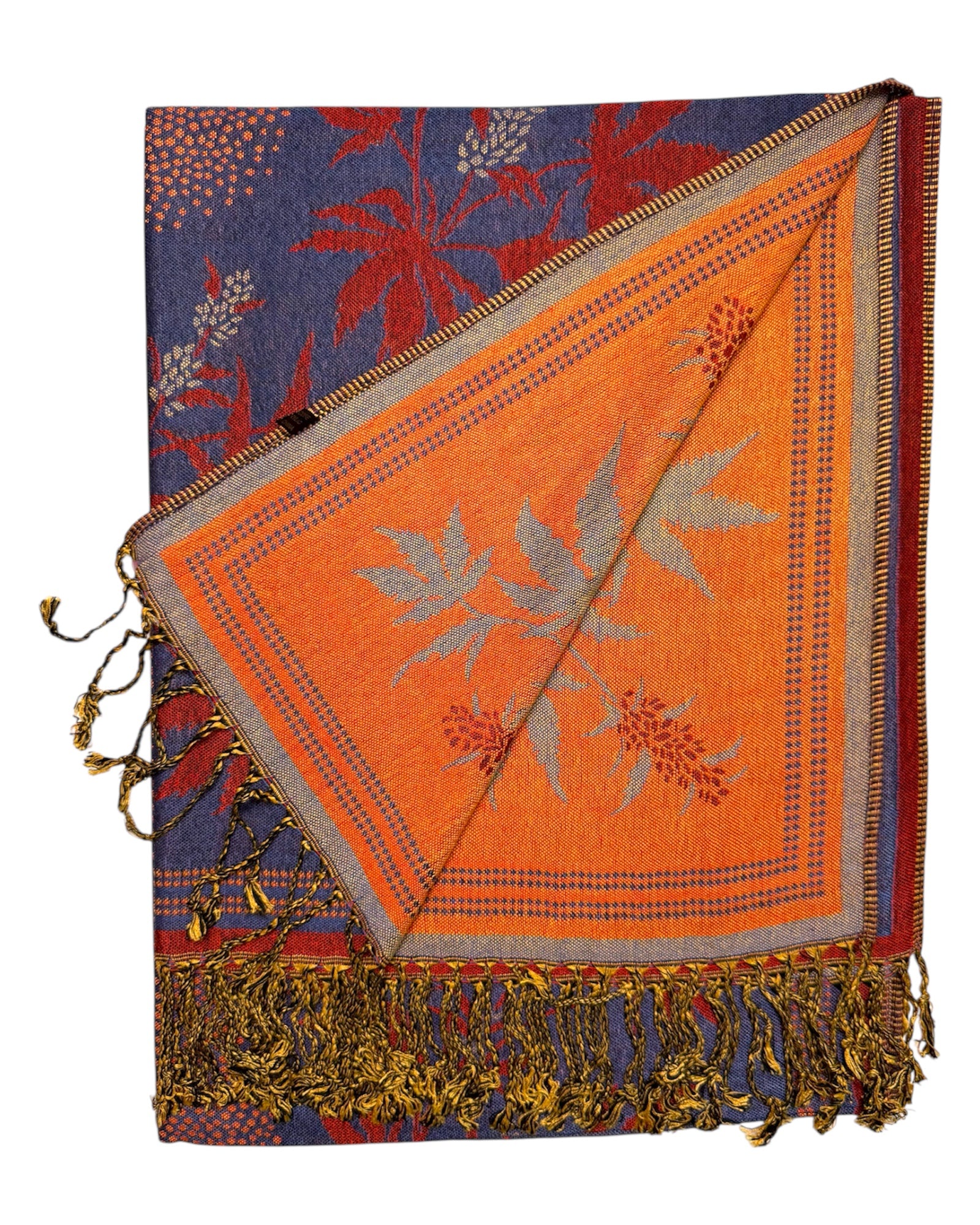 Navy Blue Blaze Reversible Rave Pashmina