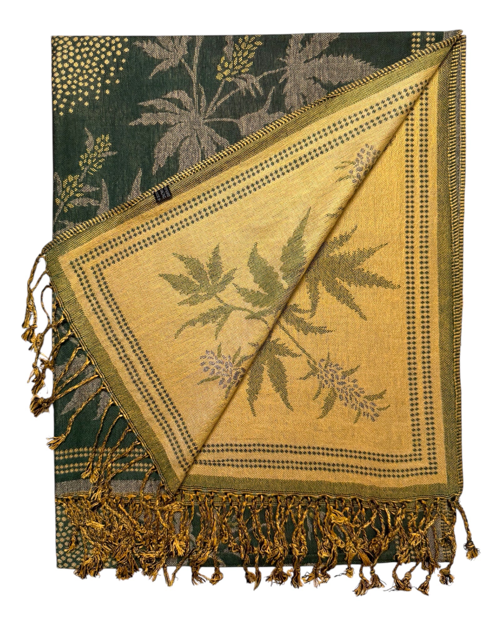 Green Blaze Reversible Rave Pashmina