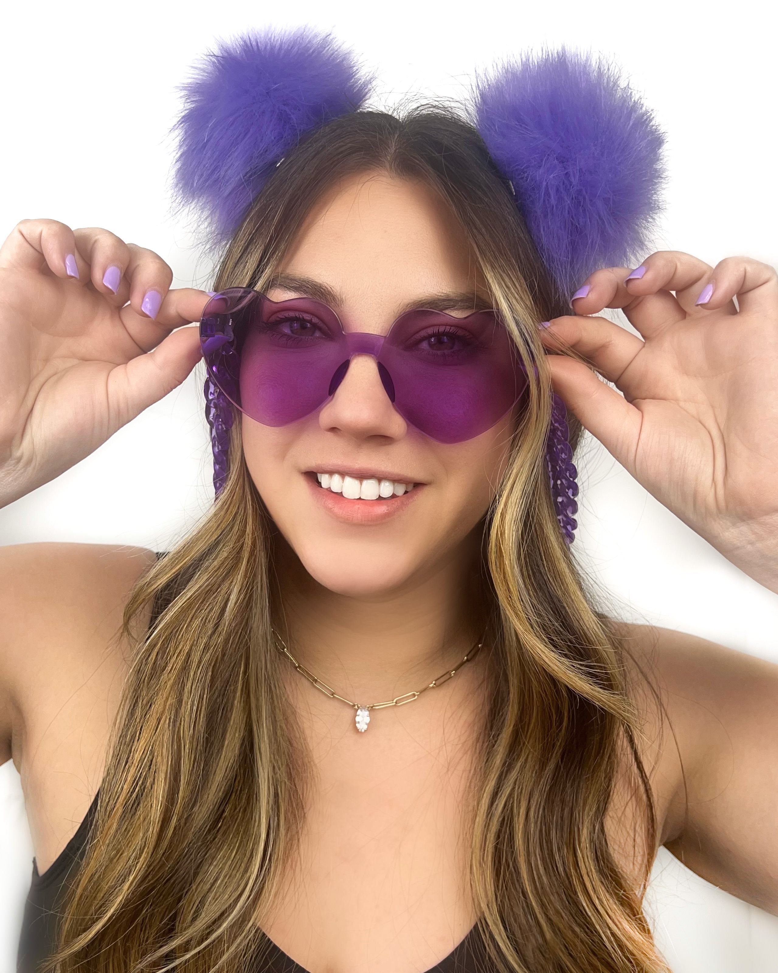 Purple heart sunglasses festival lifestyle photo