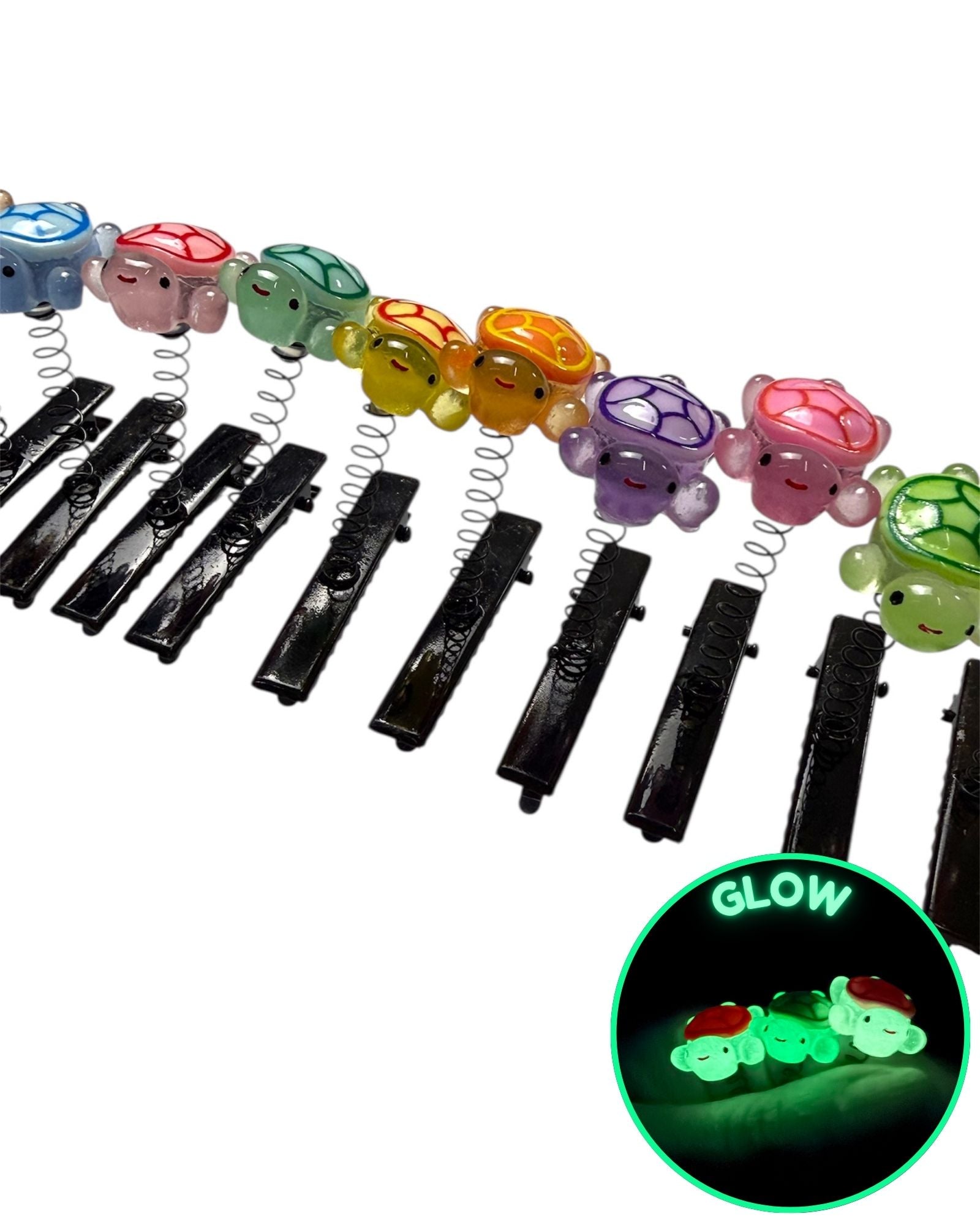 Turtle UV Sprout Clips 8-PC Set | Rave Trinkets | Sprouts For Raves