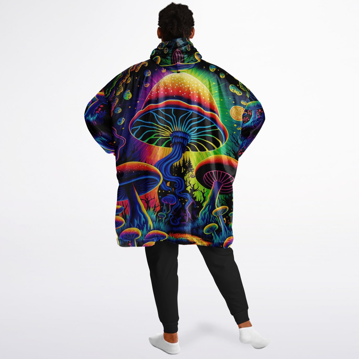 Mushroom Land Cloud Hoodie | Psychedelic Festival Oversized Hoodie