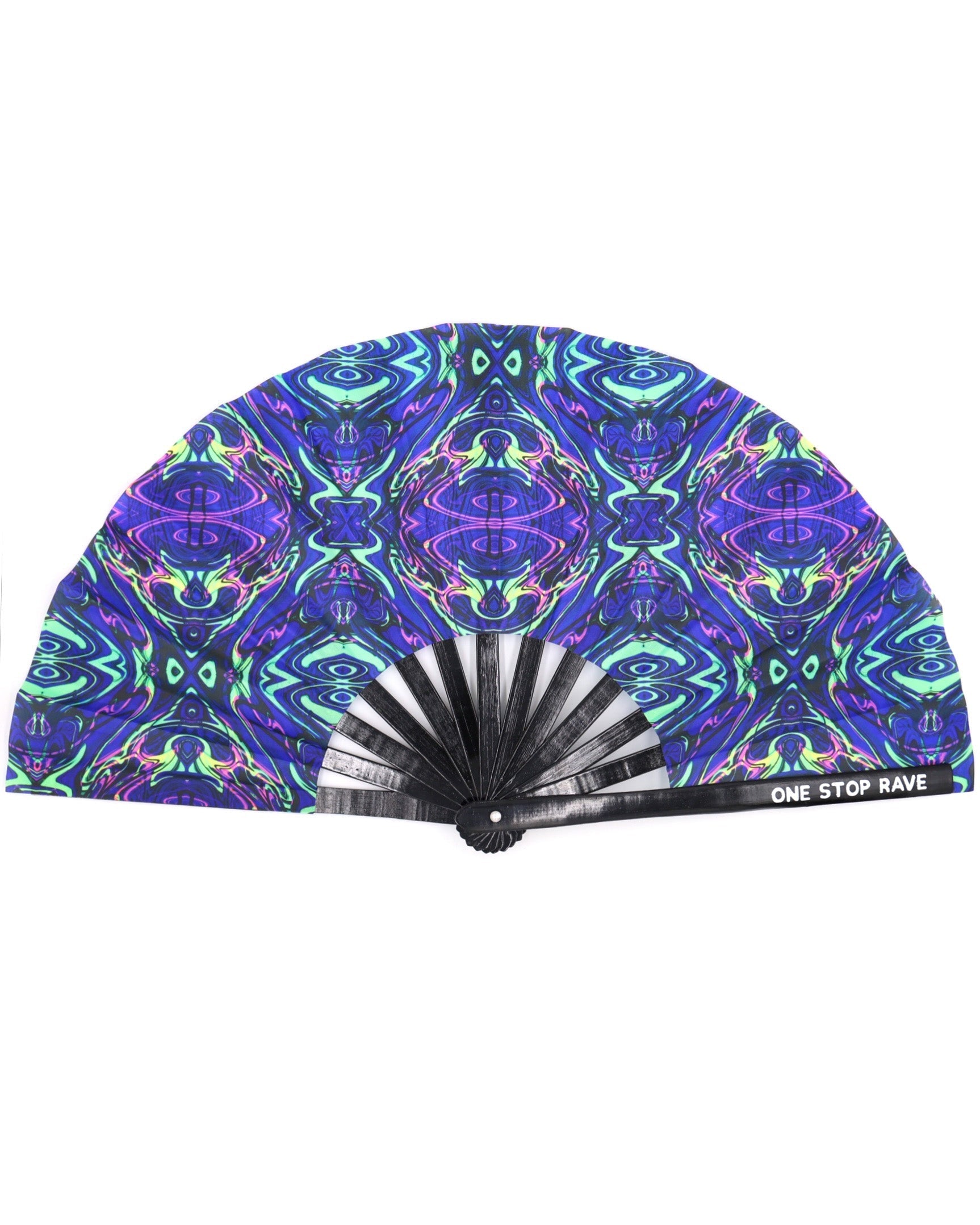 Acid Melt Hand Fan, Festival Fans 13.5", - One Stop Rave