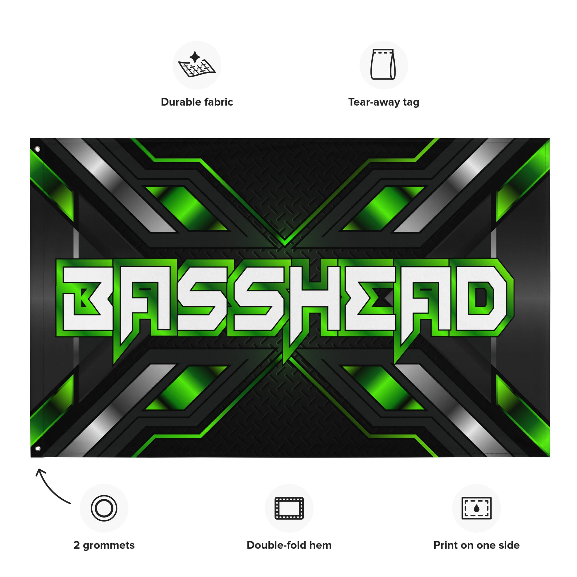 Basshead Rave Flag, Flag, - One Stop Rave