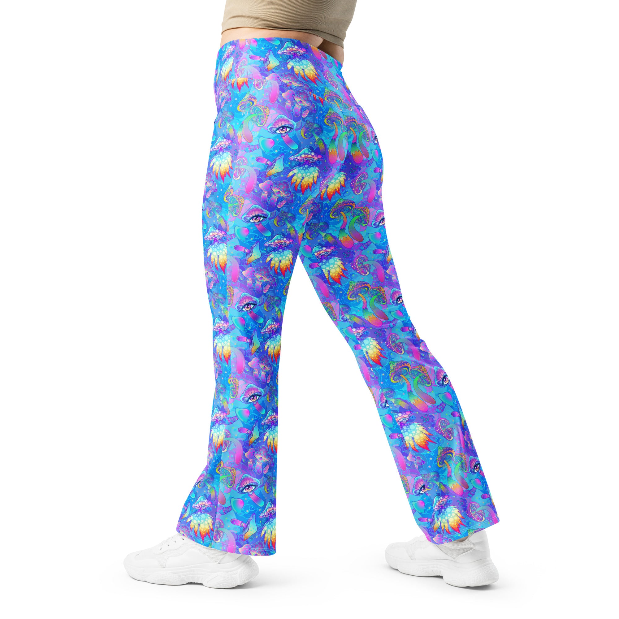 Shroomin Blue Flare leggings