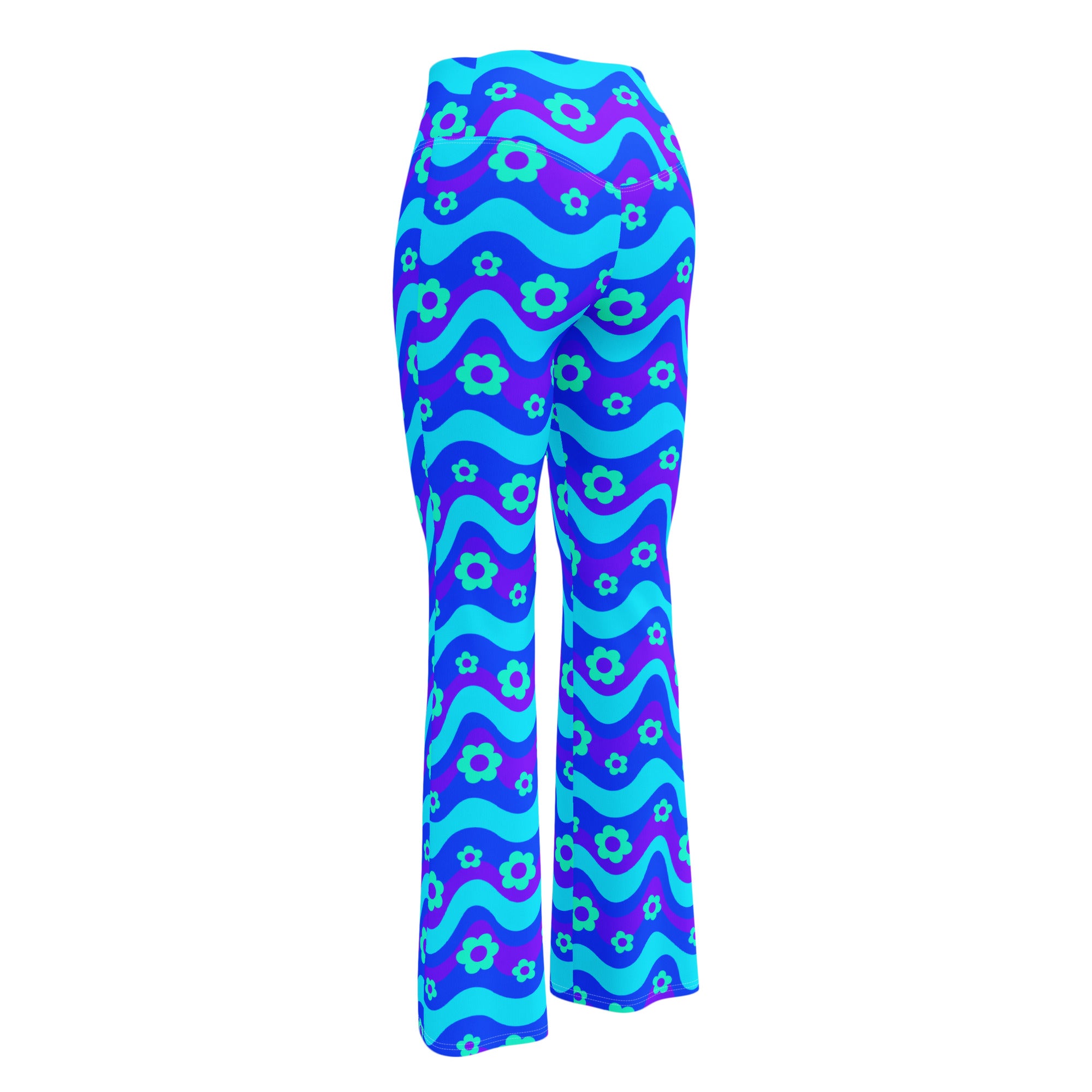 Flower Power Blue Flare Leggings