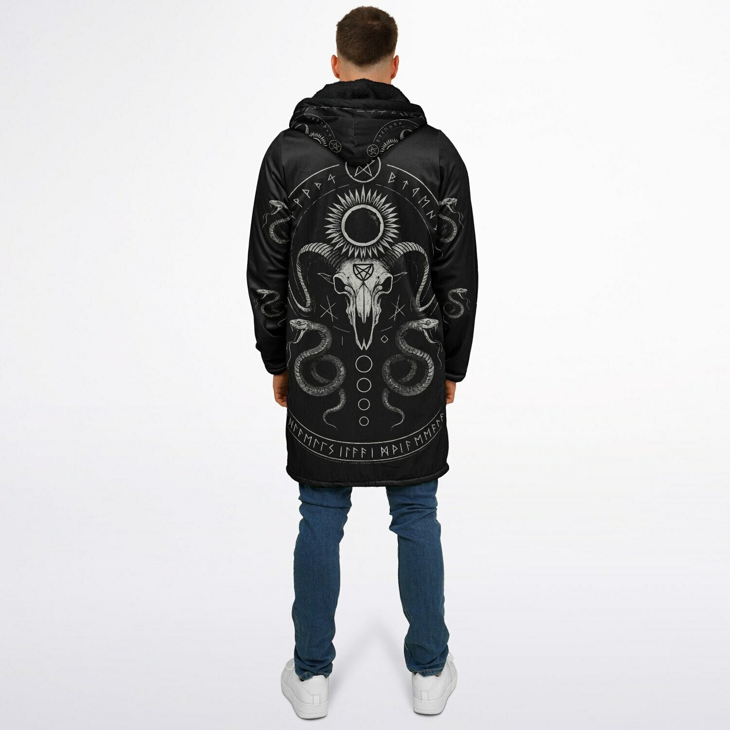 Midnight Serpent Zipper Plush Cloak