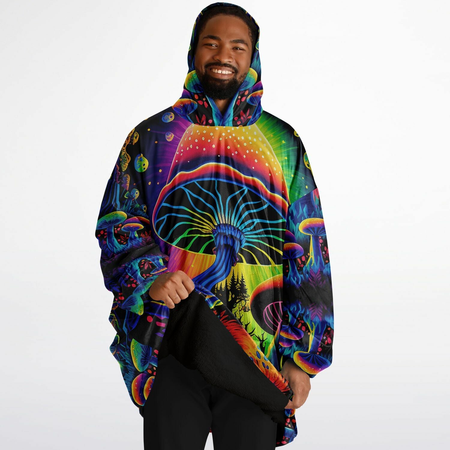 Mushroom Land Cloud Hoodie | Psychedelic Festival Oversized Hoodie