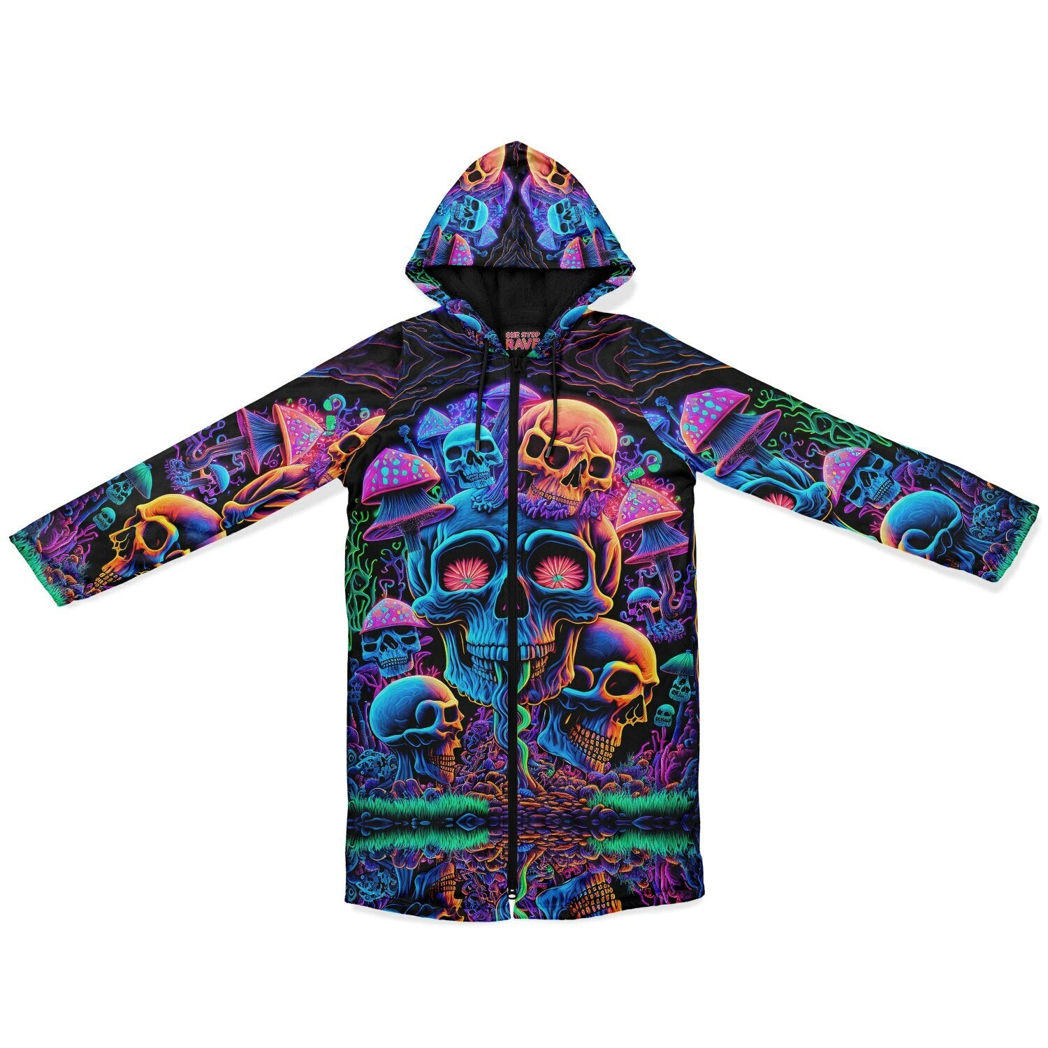 Psychedelic Skull Sanctuary Zipper Plush Cloak
