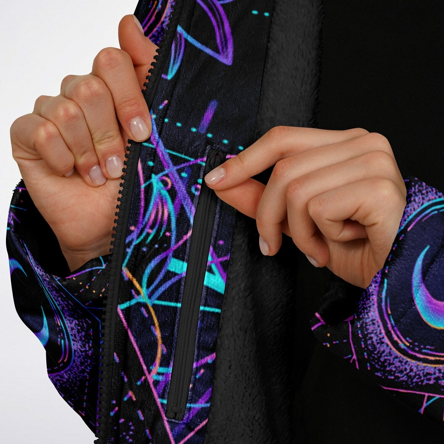 Mushroom Astrology Zipper Plush Cloak