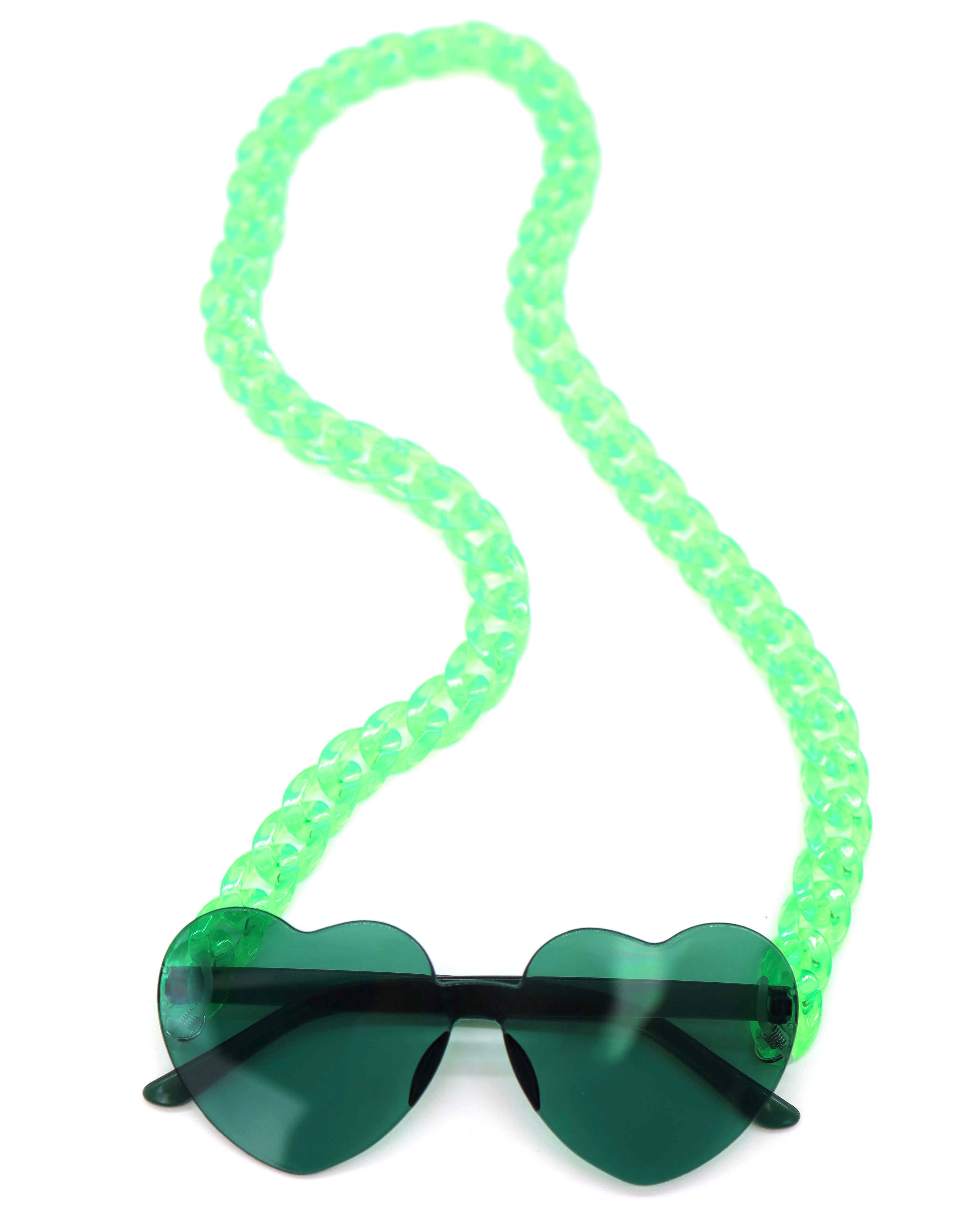 Green Heart Sunglasses, Heart Sunglasses, - One Stop Rave