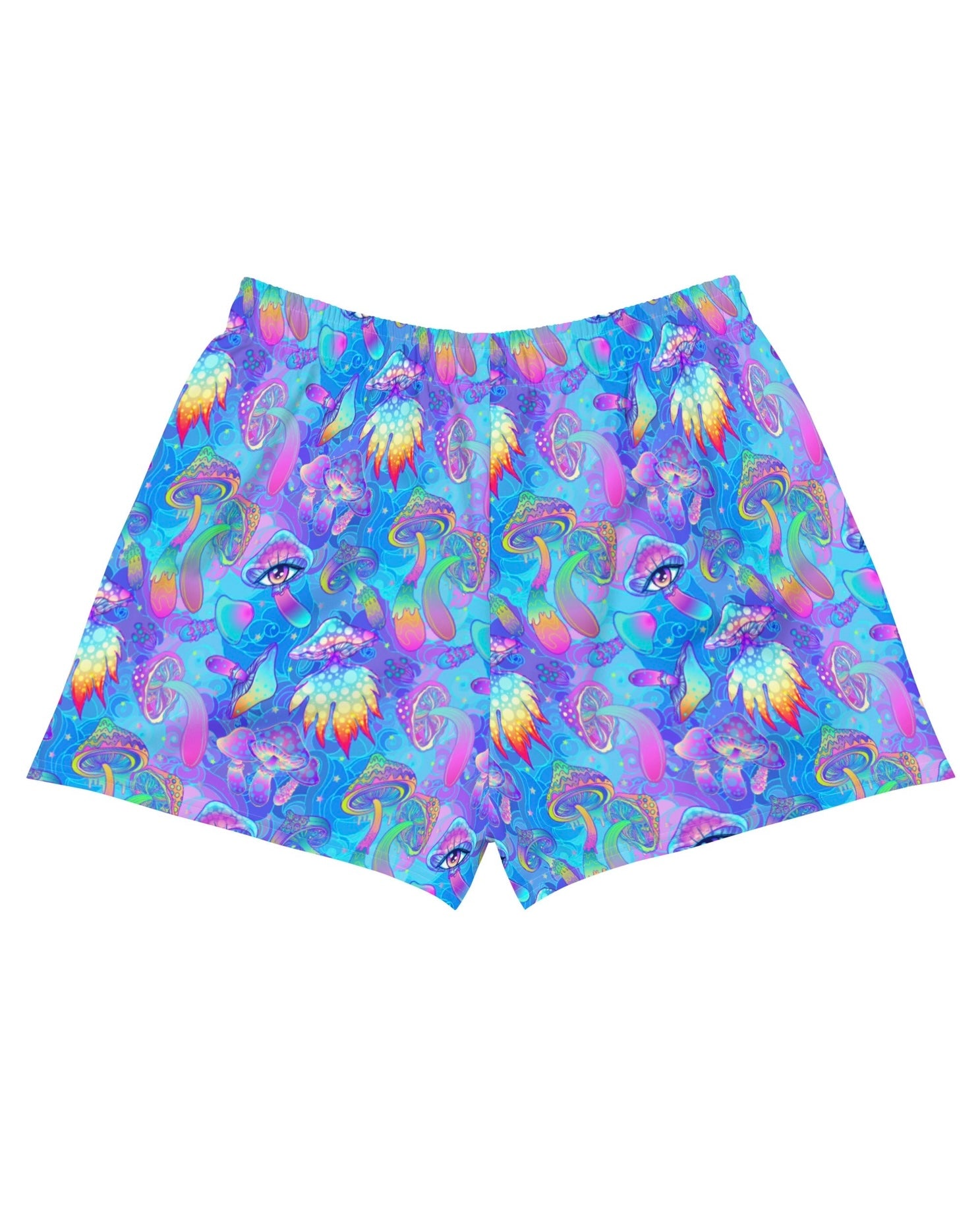 Shroomin Blue Recycled Shorts, Athletic Shorts, - One Stop Rave
