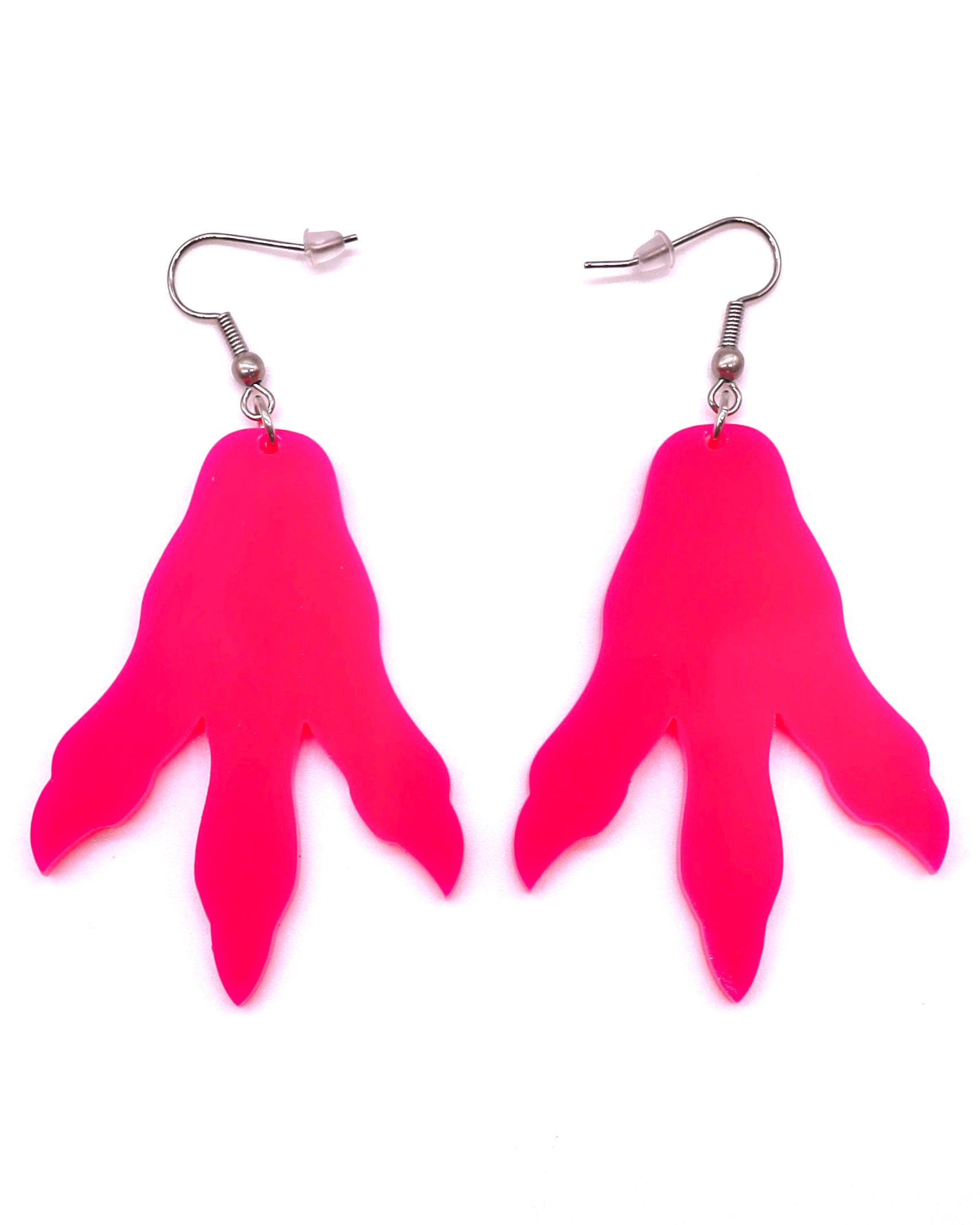 Dino Print Earrings in Hot Pink - Make a Roaring Statement at Your Next Festival