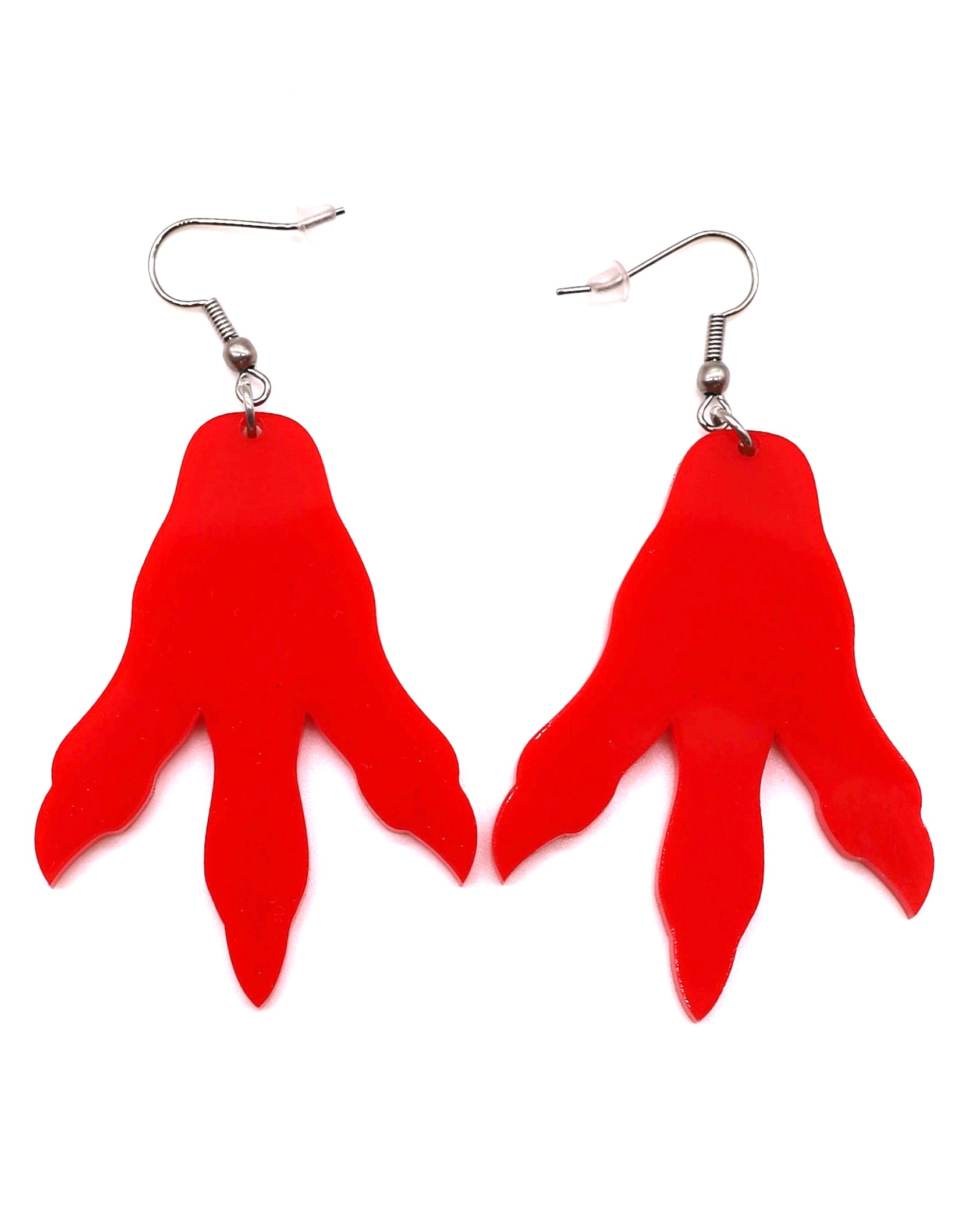 Dino Print Earrings in Red - Make a Roaring Statement at Your Next Festival