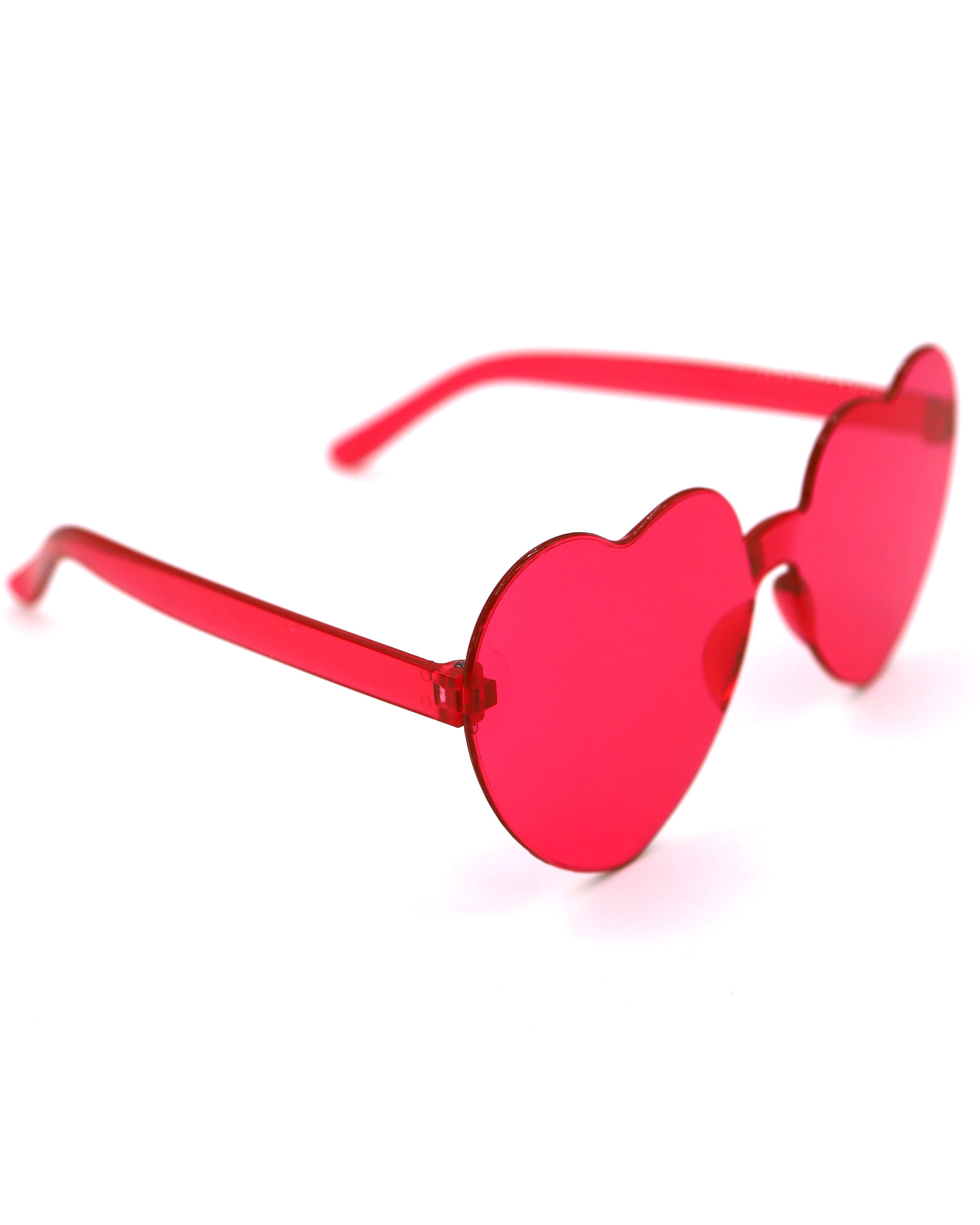 Magenta Heart Sunglasses, Heart Sunglasses, - One Stop Rave