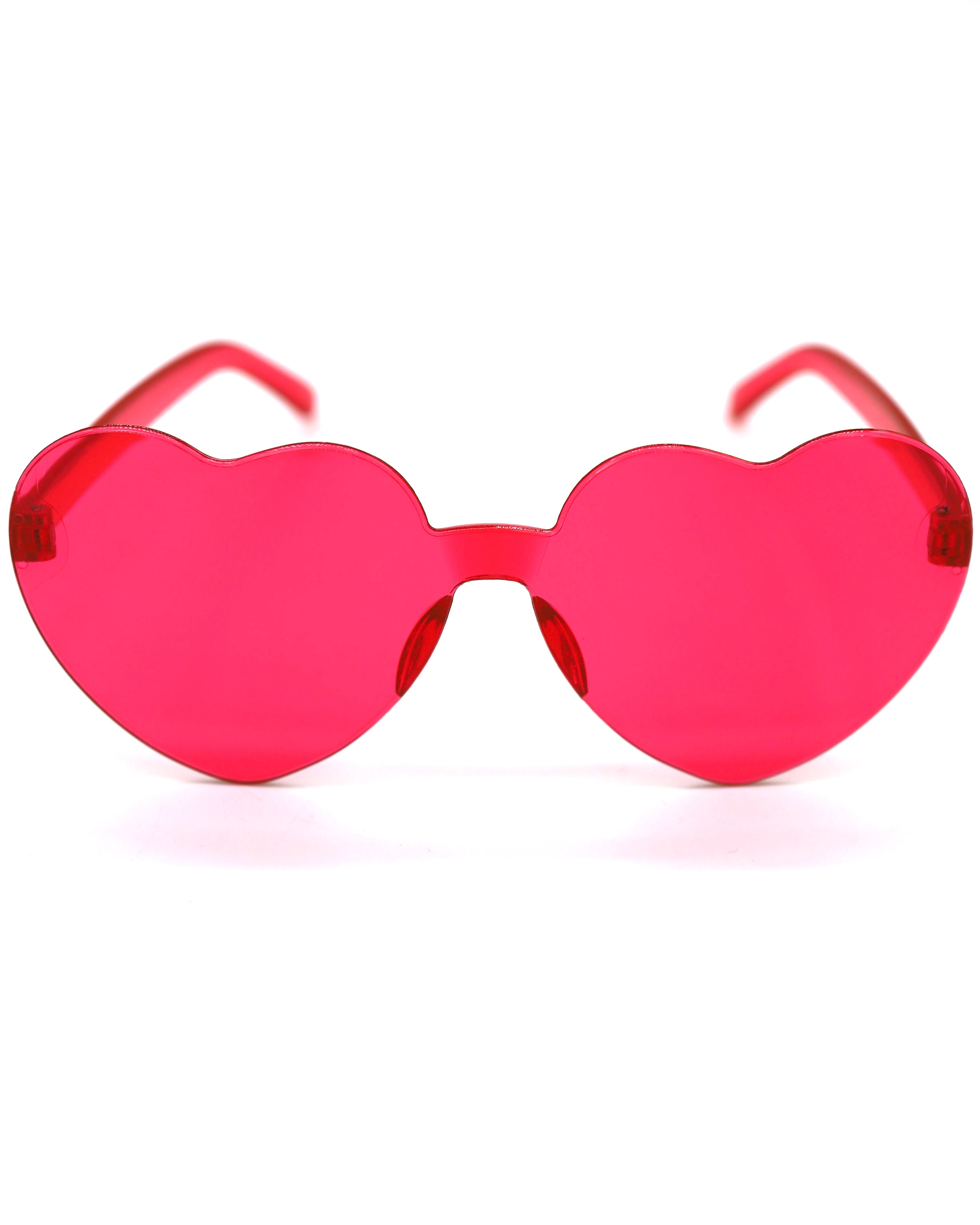 Magenta Heart Sunglasses, Heart Sunglasses, - One Stop Rave