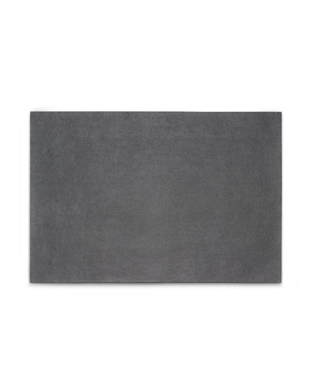 Back view of music lover's coir doormat showing black vinyl backing