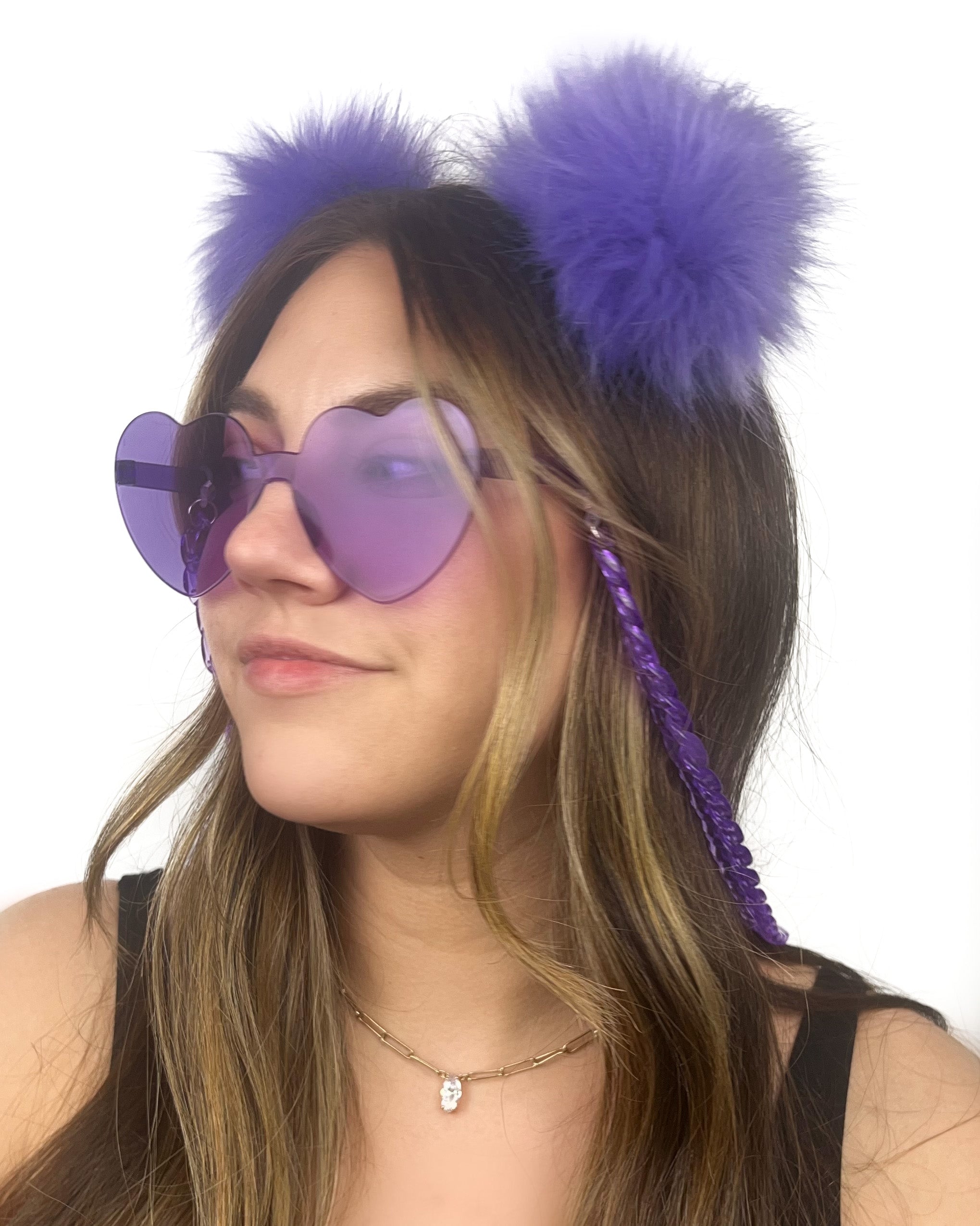 Purple Heart Sunglasses, Heart Sunglasses, - One Stop Rave
