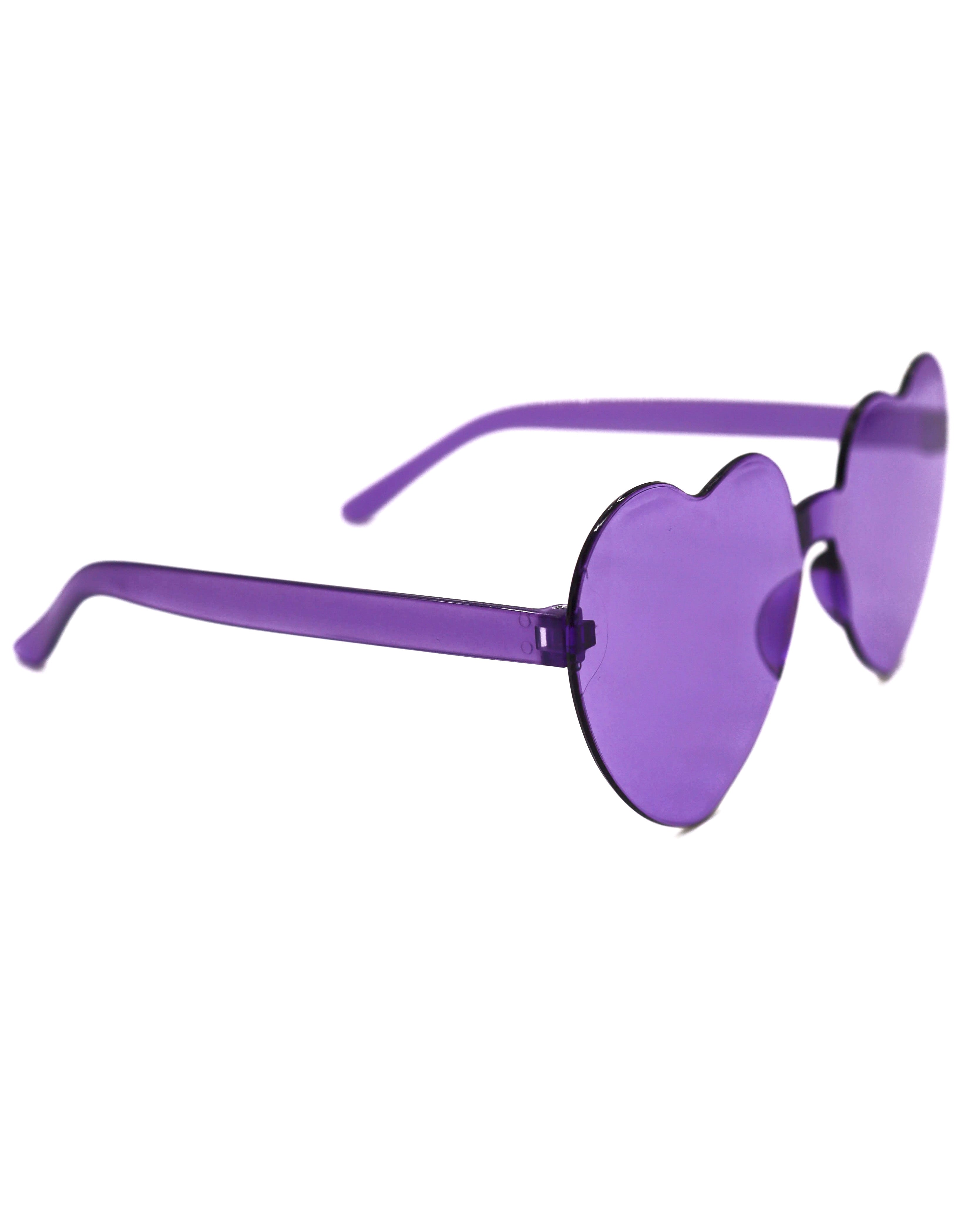 Purple Heart Sunglasses, Heart Sunglasses, - One Stop Rave