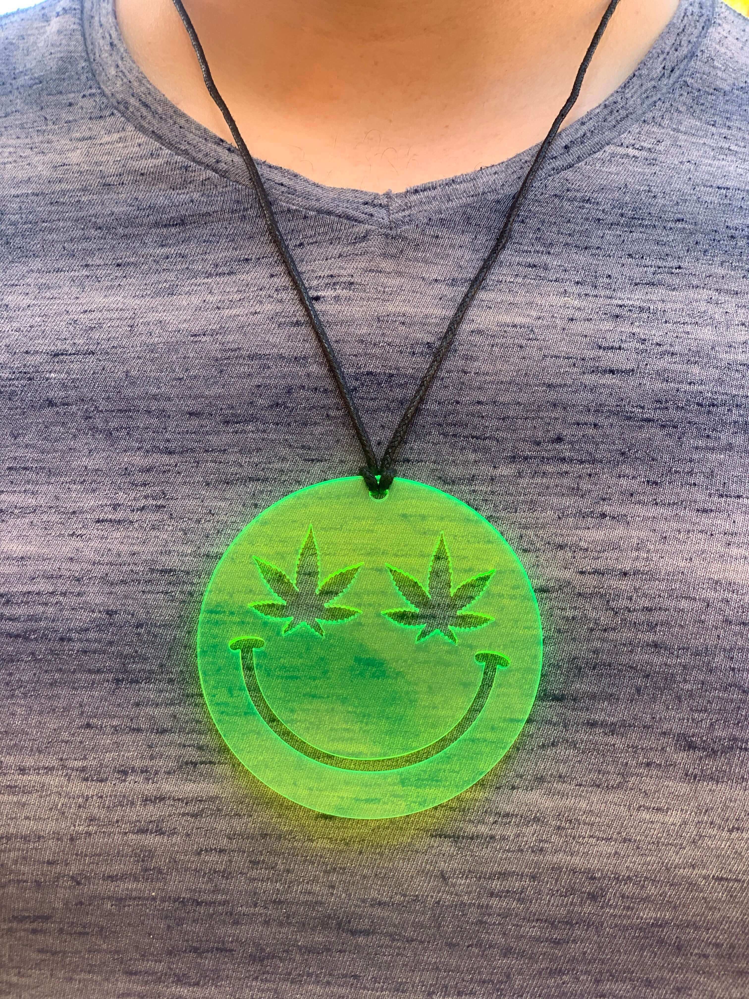 Stoned Smiley Pendant Necklace