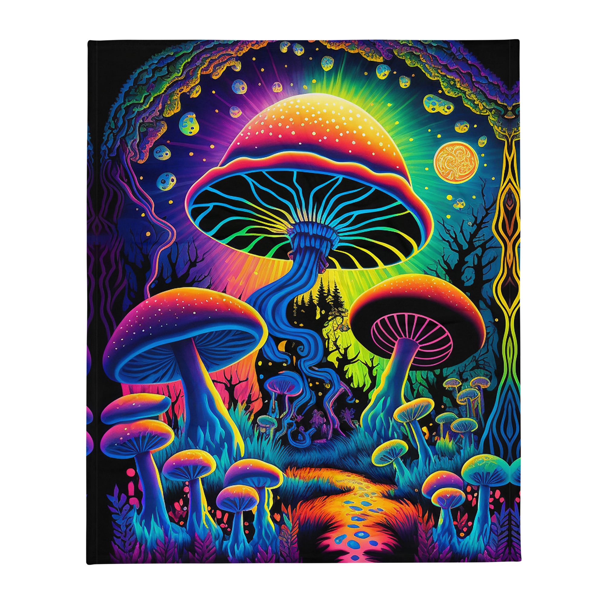 Mushroom Land Throw Blanket