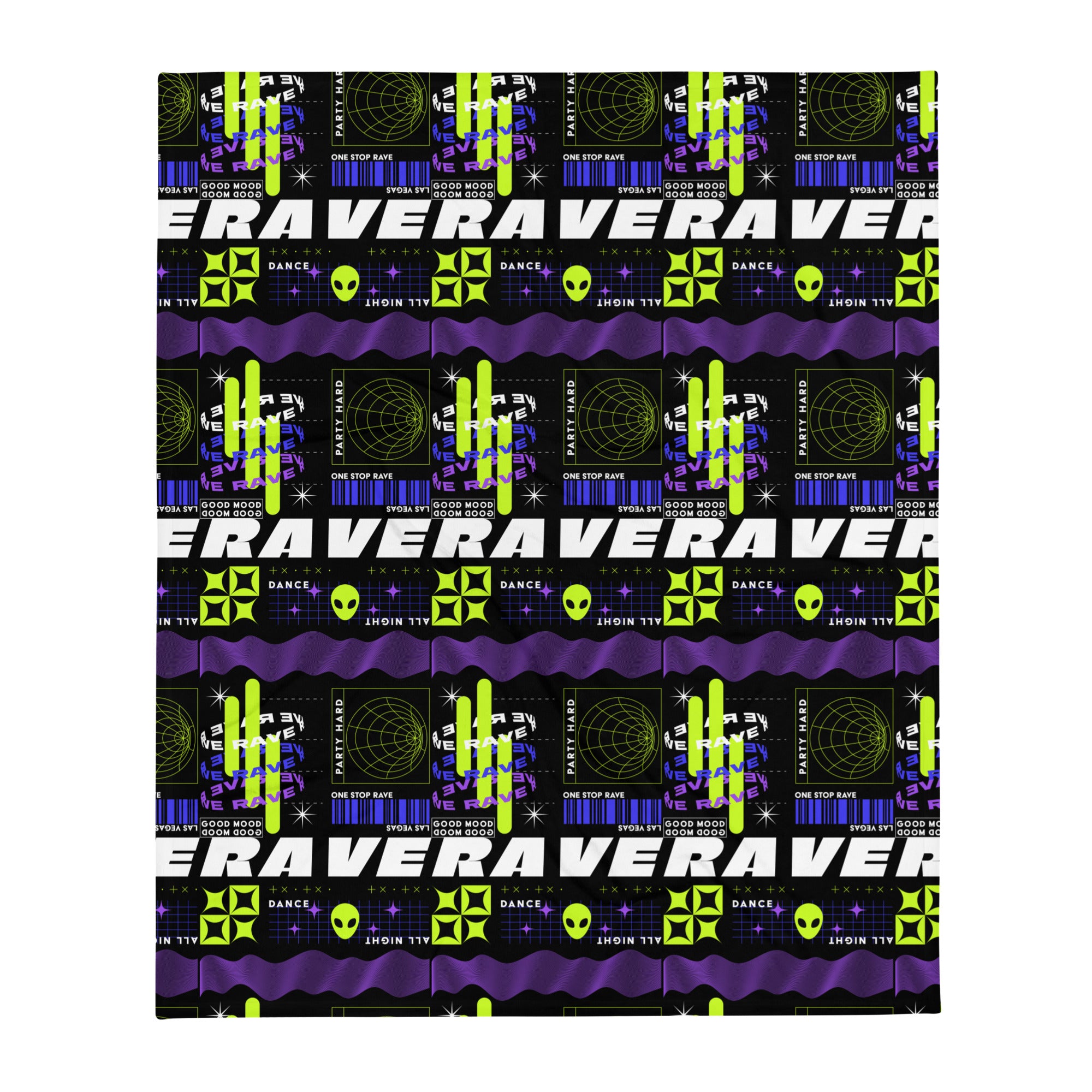 Retro Rave Throw Blanket