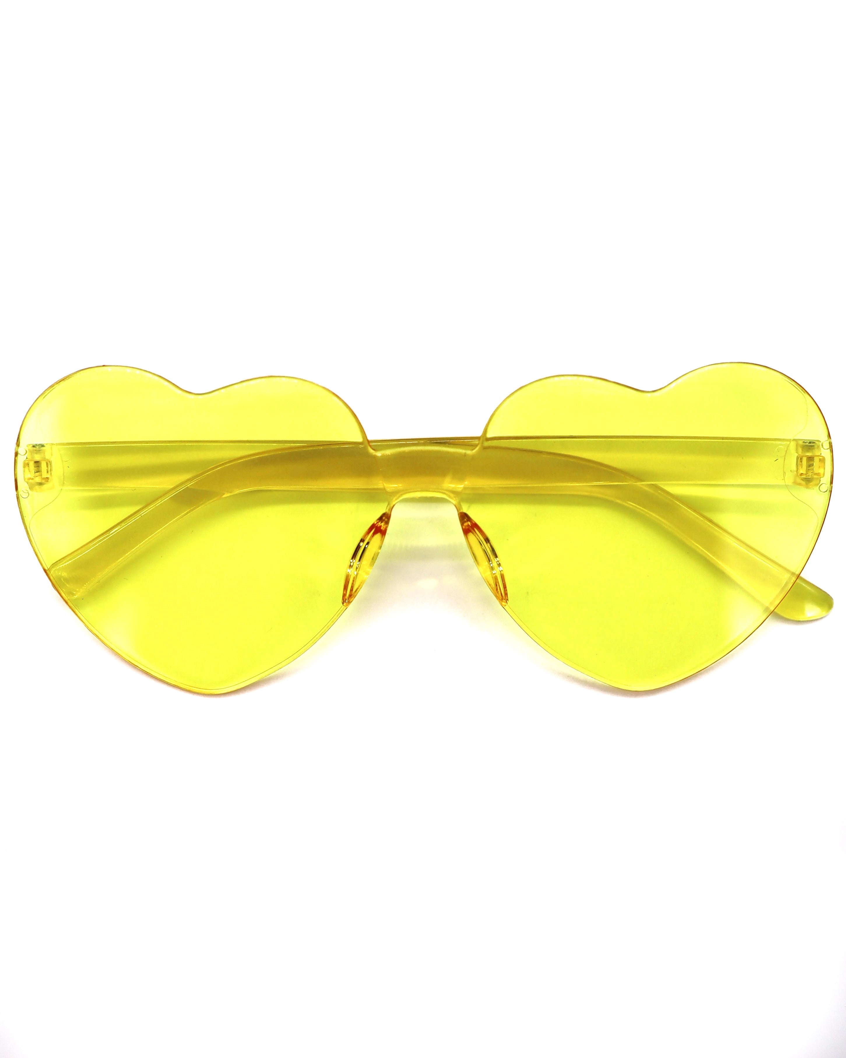 Yellow Heart Sunglasses, Heart Sunglasses, - One Stop Rave